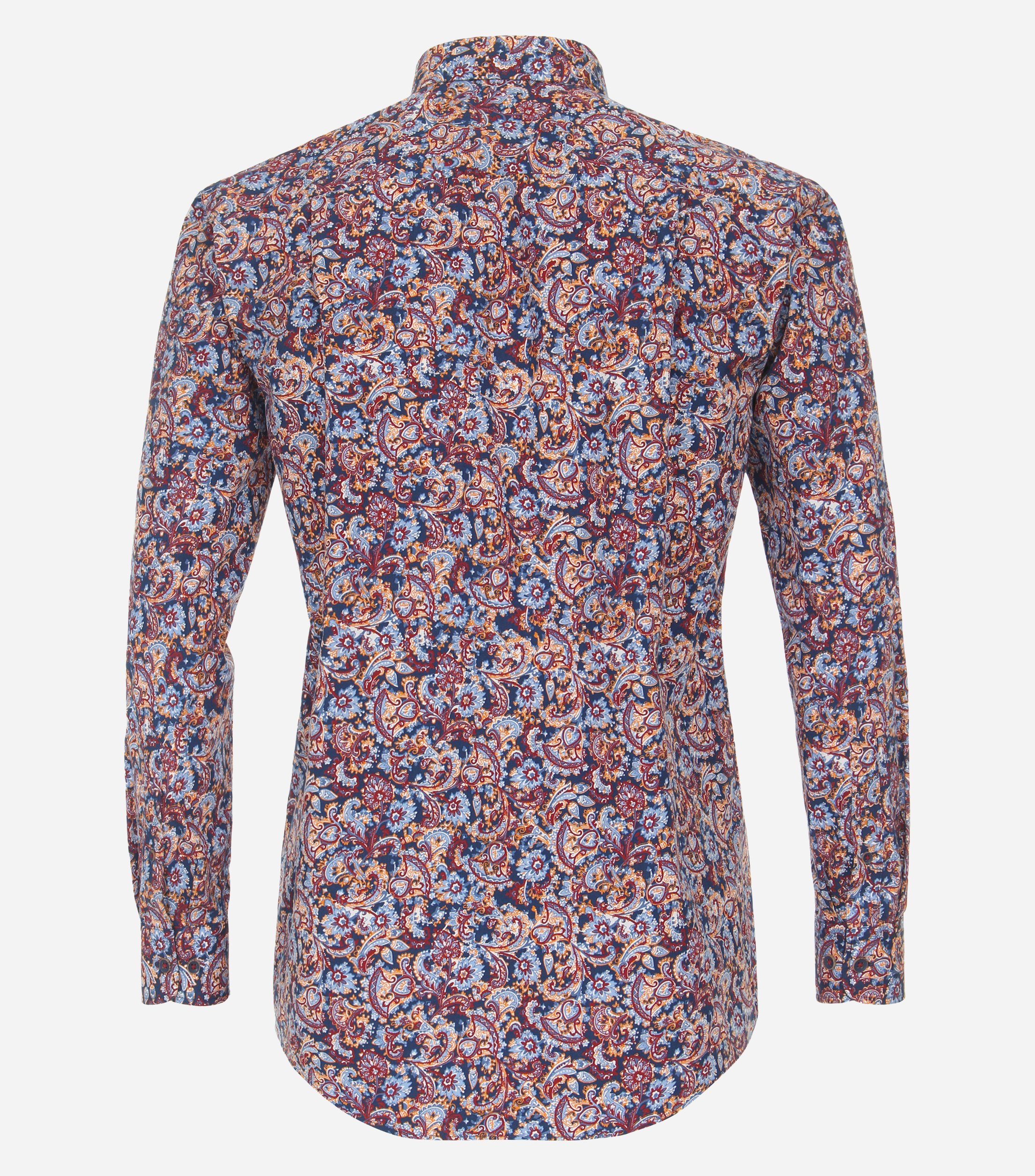 Redmond modern fit overhemd, popeline, rood dessin