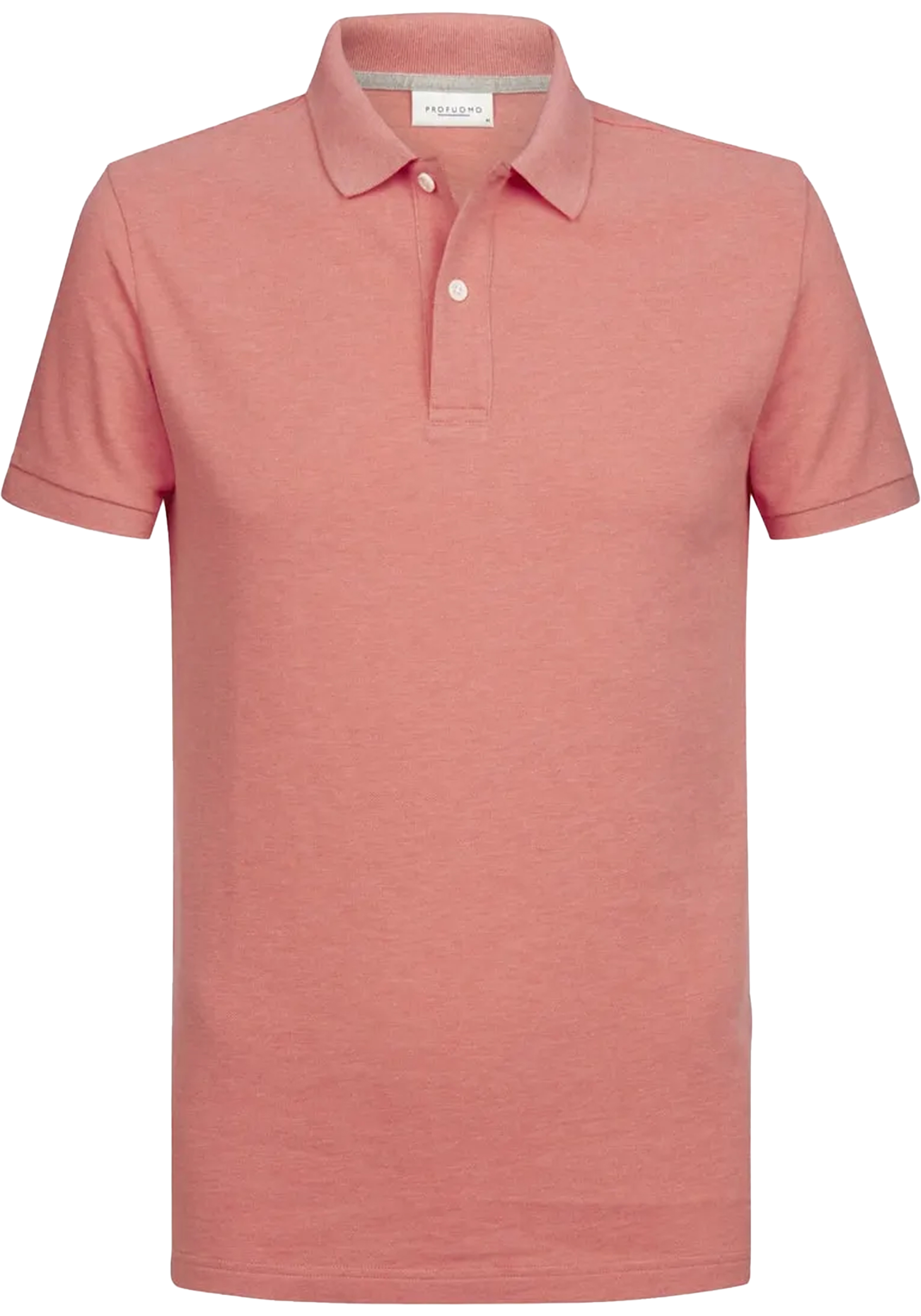 Profuomo slim fit heren polo, donkerroze