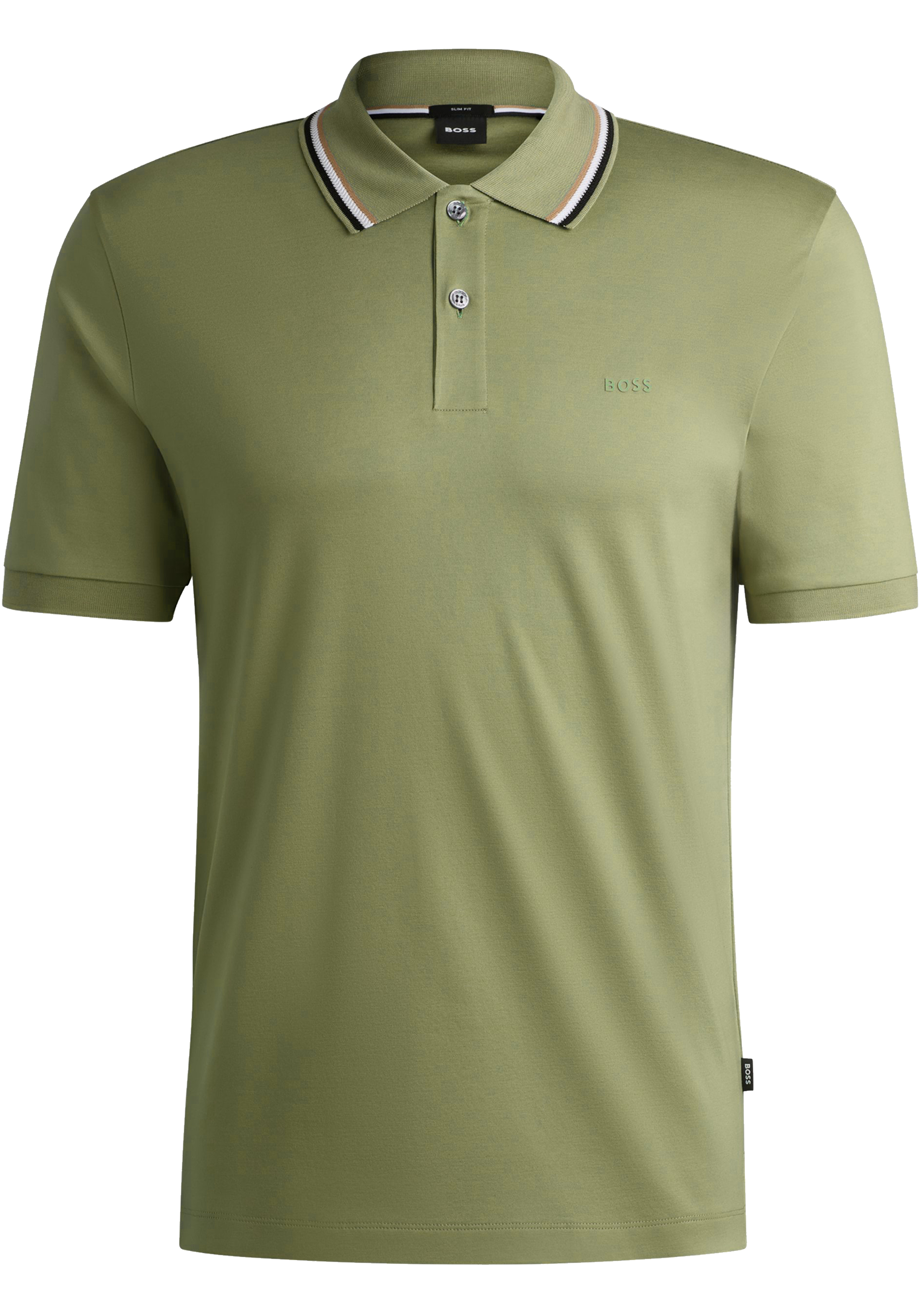 BOSS Penrose slim fit polo, jersey, groen