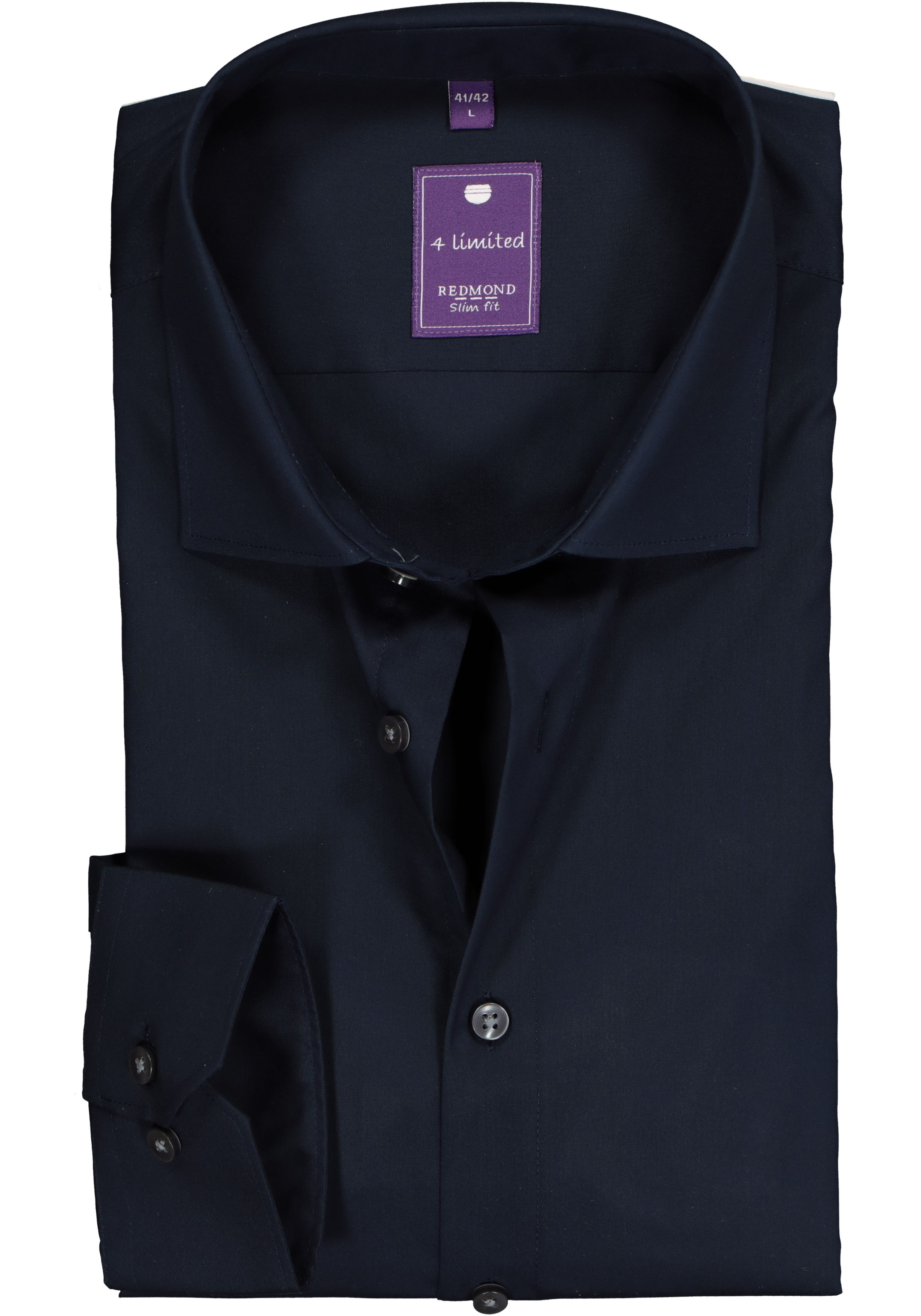 Redmond slim fit overhemd, nacht blauw