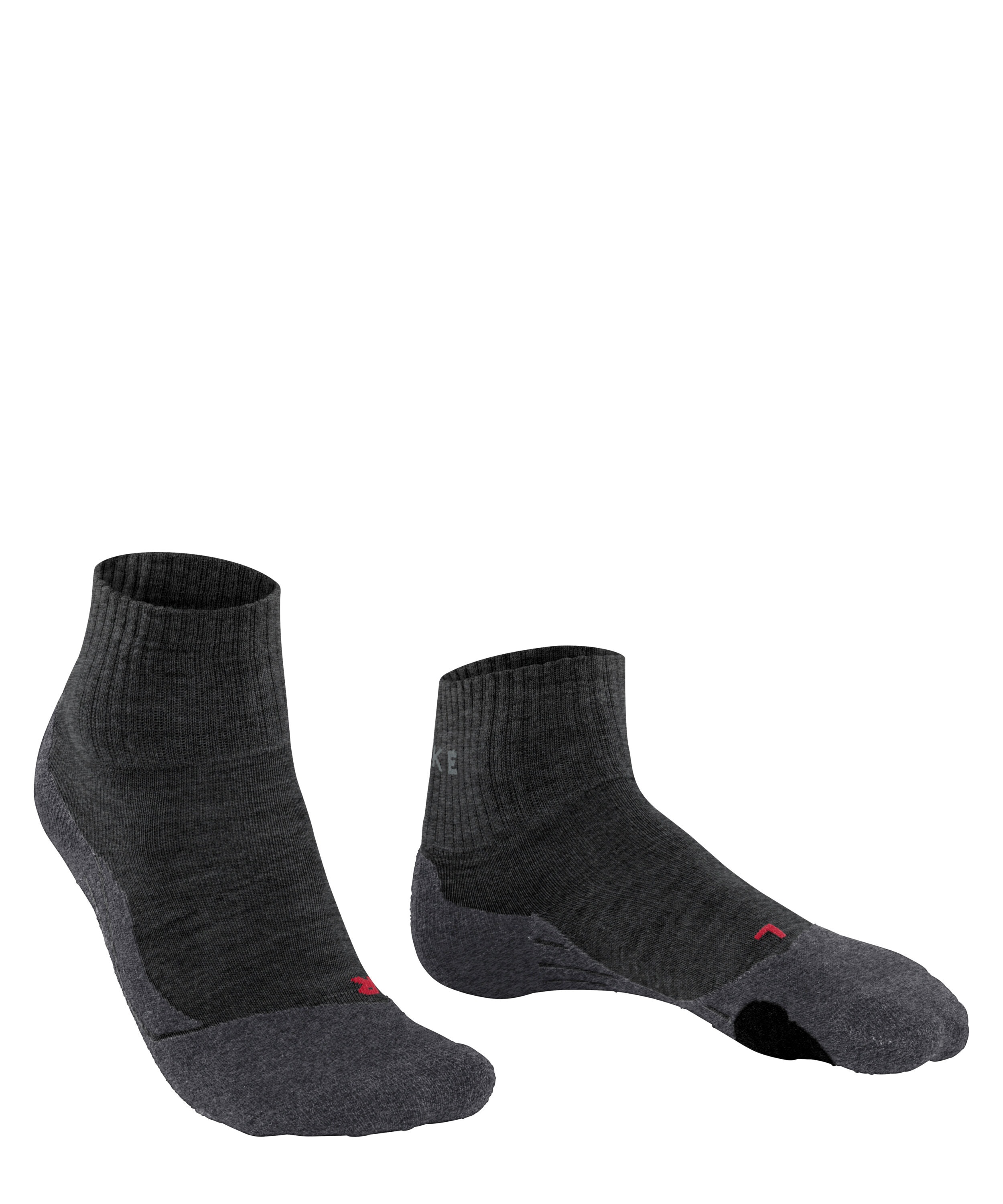 FALKE TK2 Explore Short heren trekking sokken kort, asfalt grijs (asphalt melangeange)