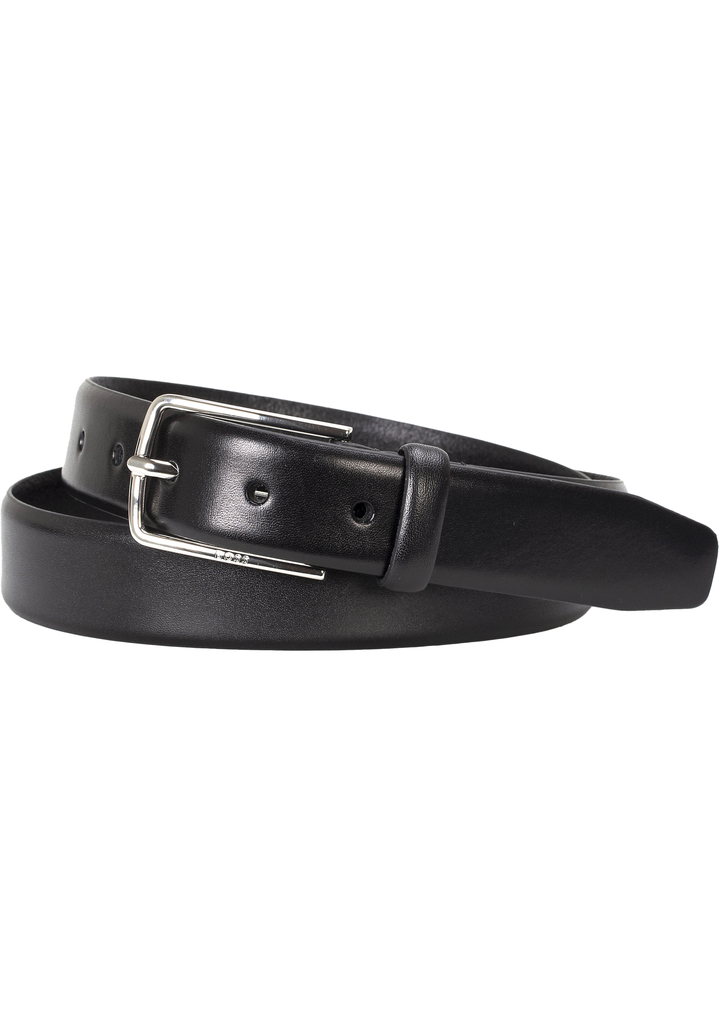 BOSS leren heren riem, zwart