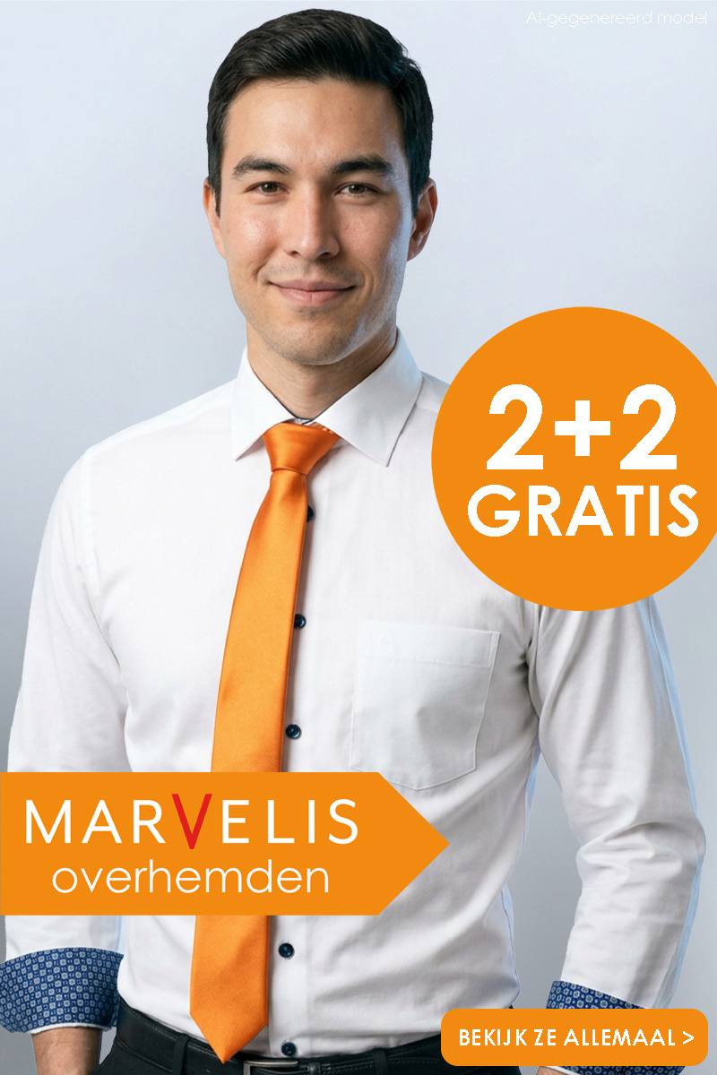 Marvelis overhemden 2+2 gratis bij HemdVoorHem, bekijk ze allemaal!