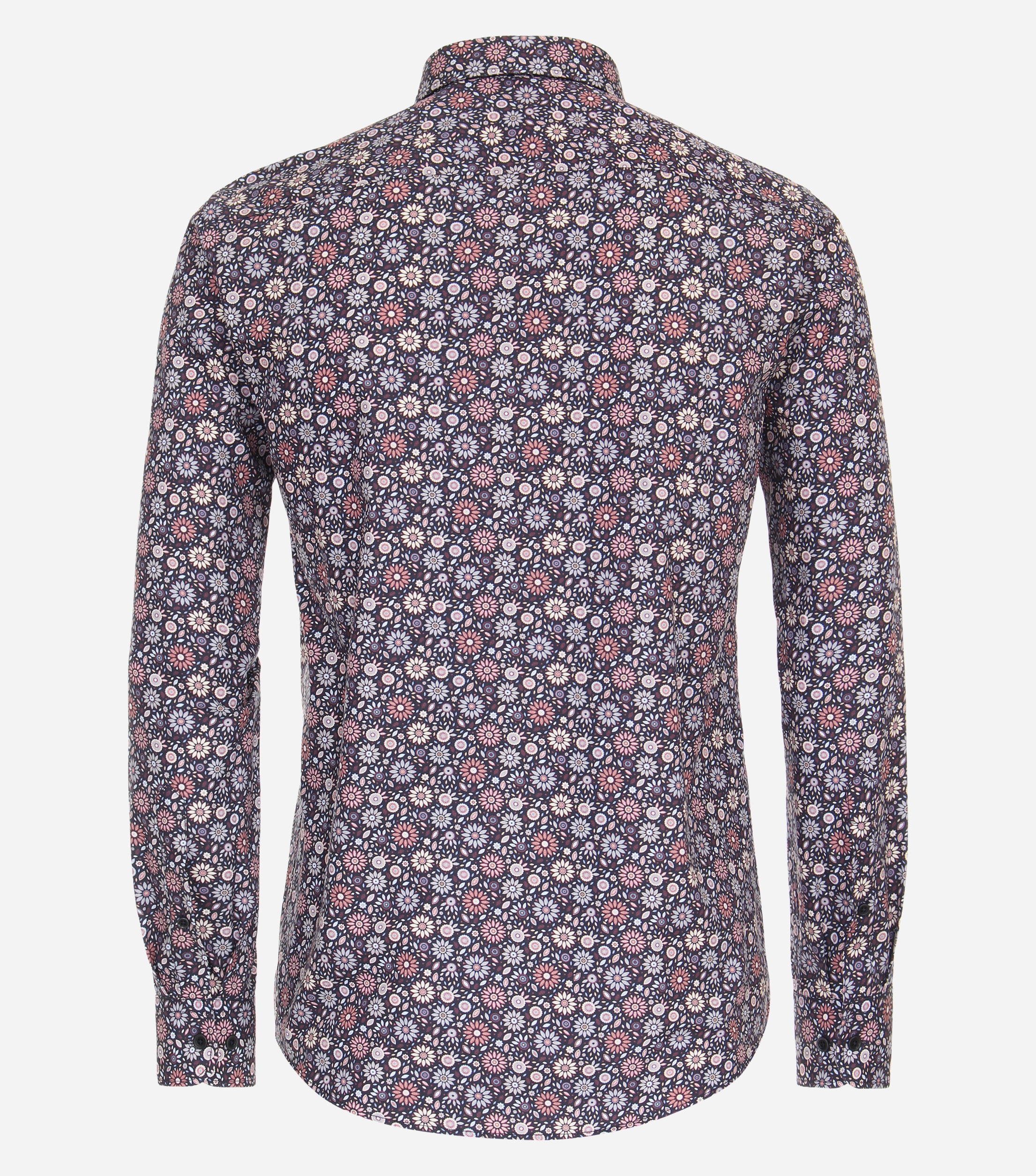 CASA MODA Sport casual fit overhemd, popeline, rood dessin