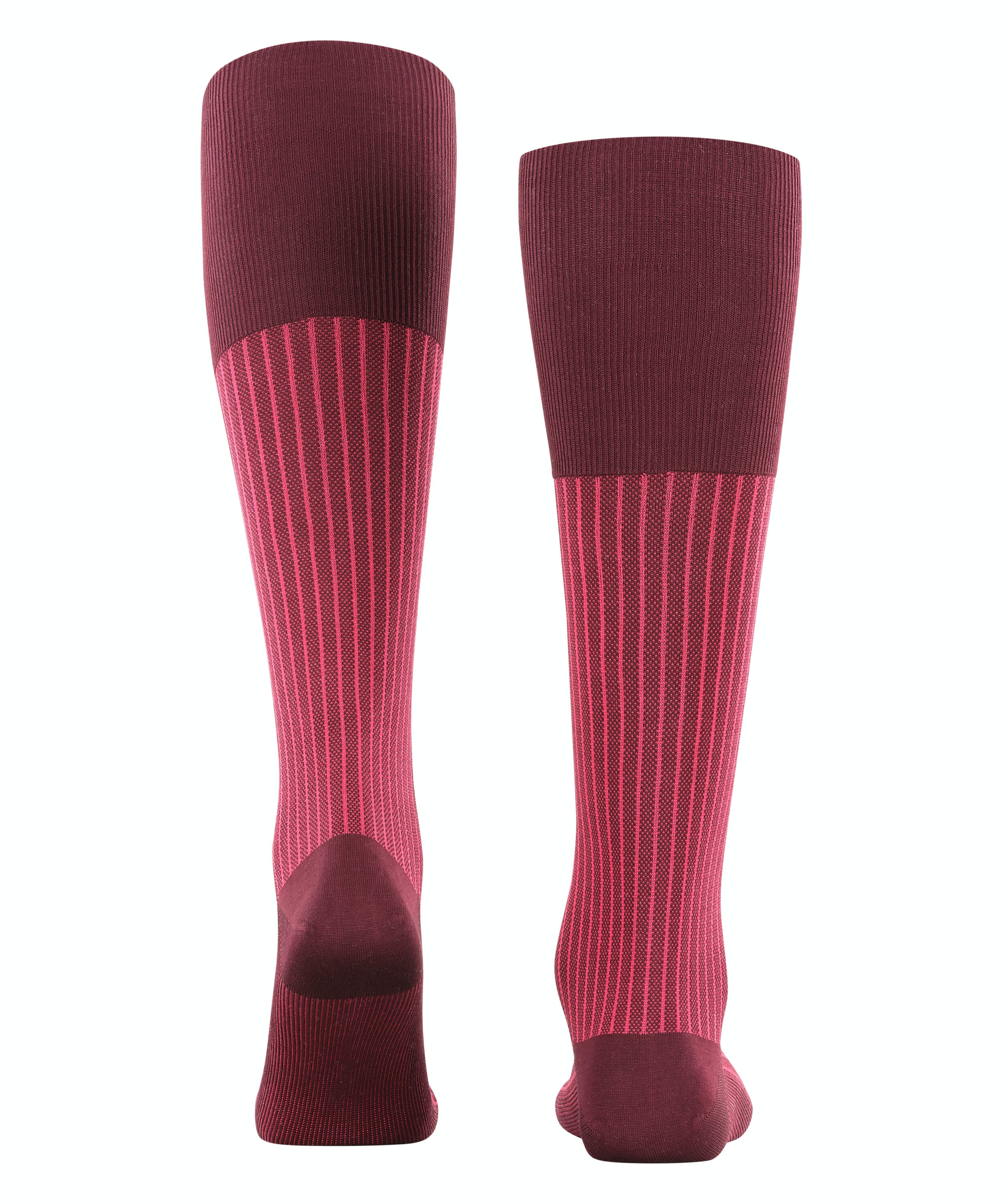 FALKE Oxford Stripe heren kniekousen, donkerrood (barolo)