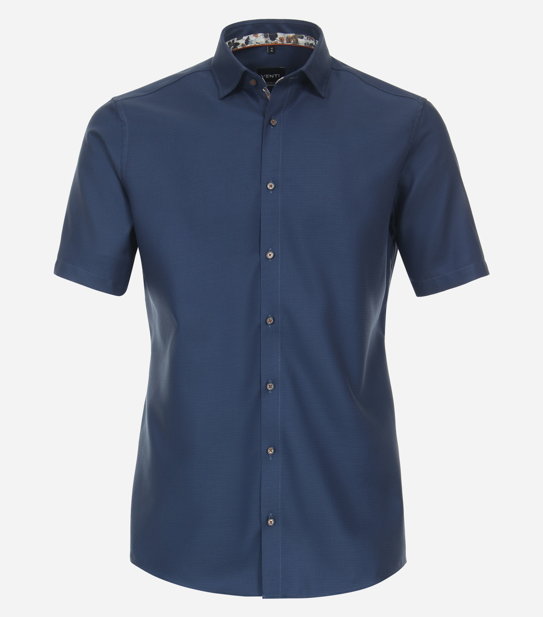 VENTI modern fit overhemd, korte mouw, twill, blauw