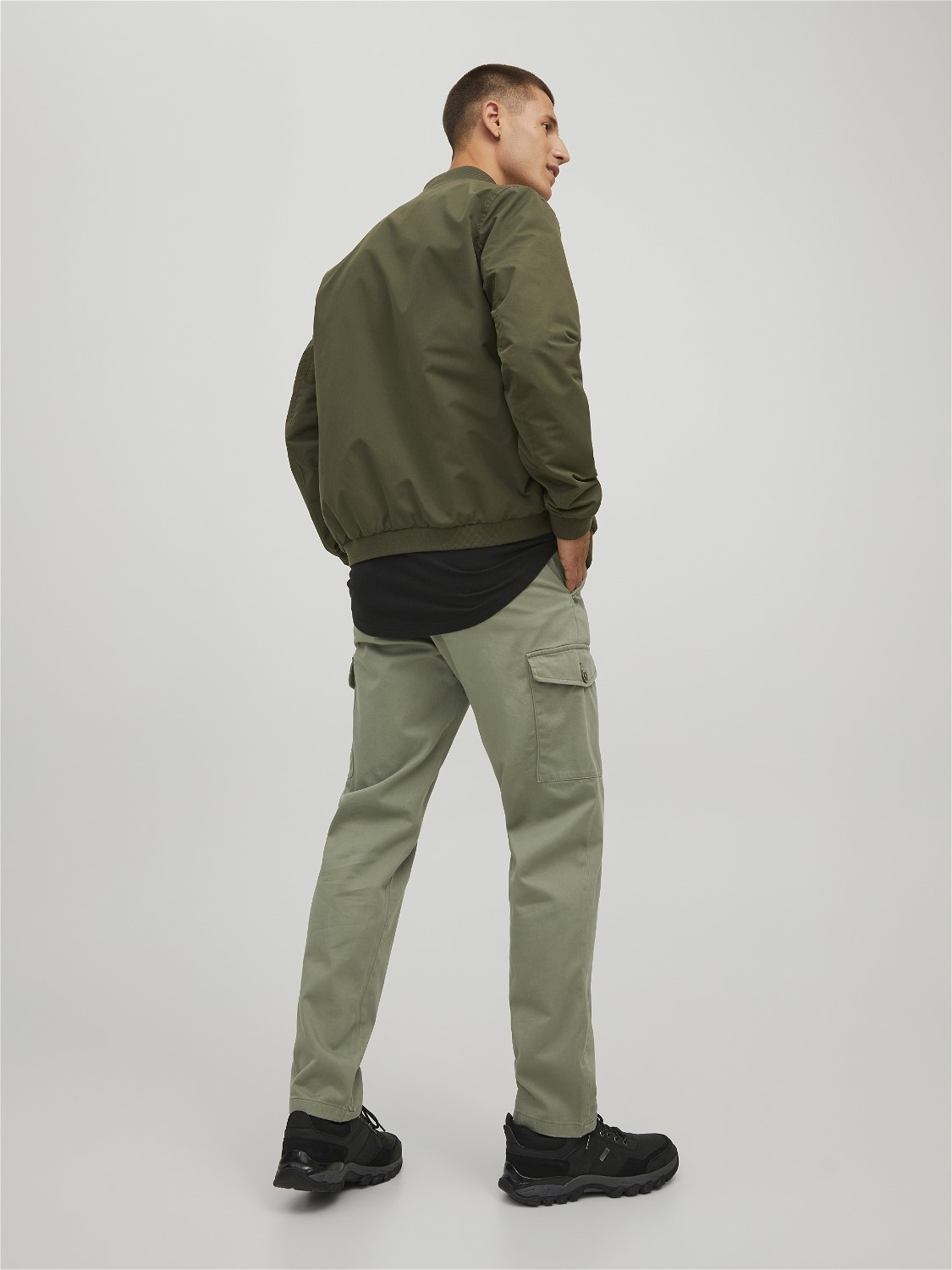 JACK & JONES Ollie Bowie Cargo loose fit, heren cargo broek, olijfgroen