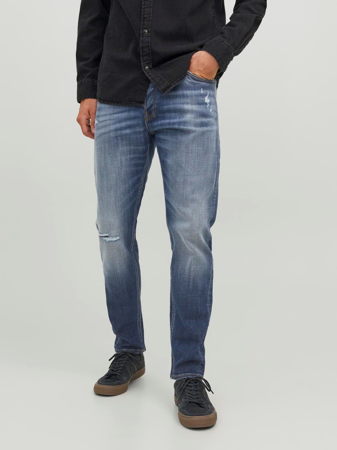 JACK & JONES Erik Original regular fit, heren jeans, denimblauw