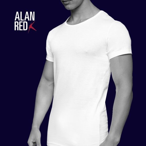 ALAN RED T-shirts James (2-pack), diepe O-hals, zwart