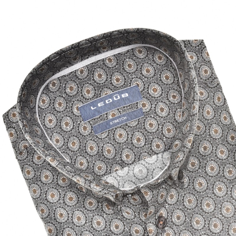 Ledub modern fit overhemd, midden grijs