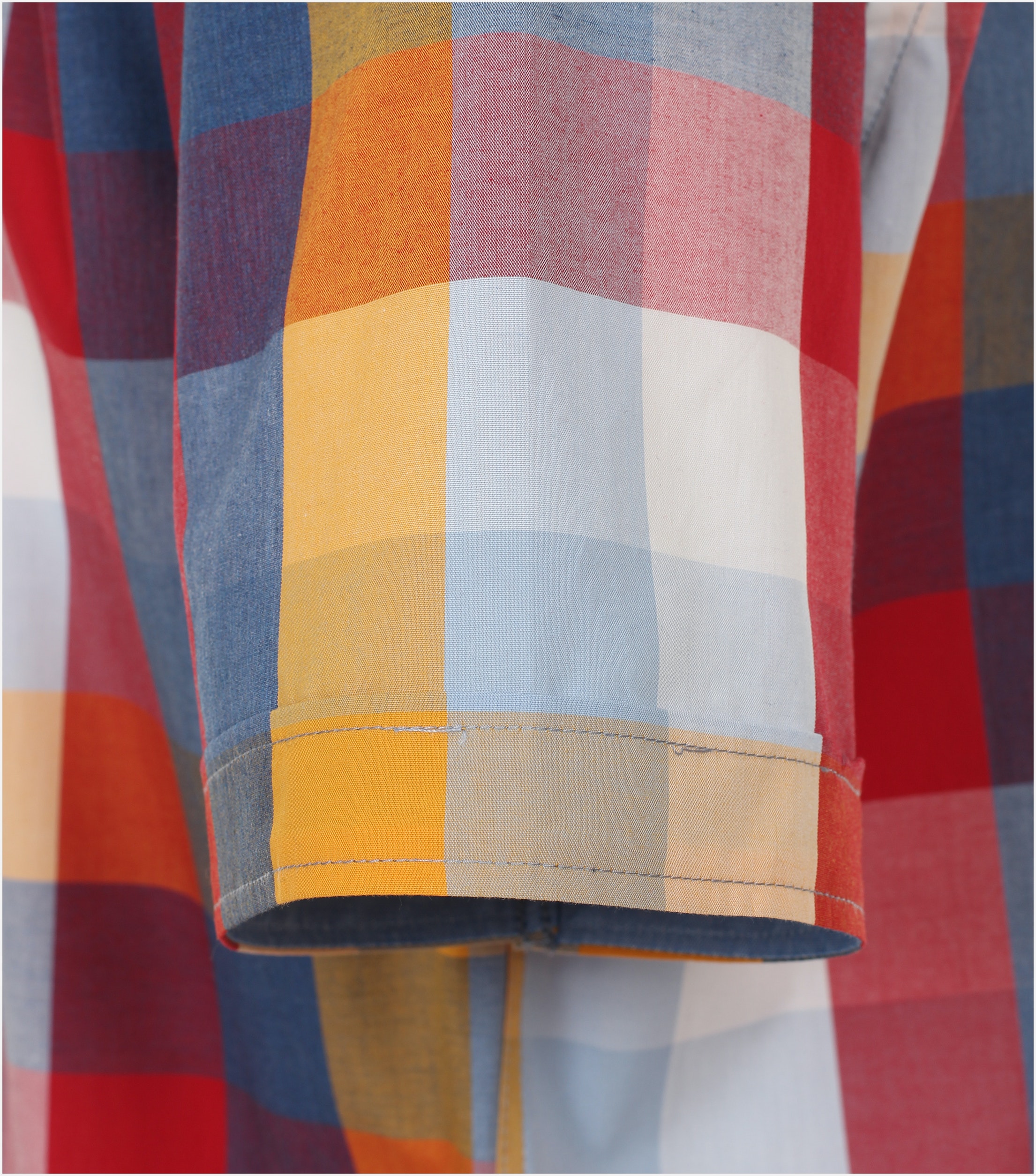 Redmond comfort fit overhemd, korte mouw, popeline, rood geruit