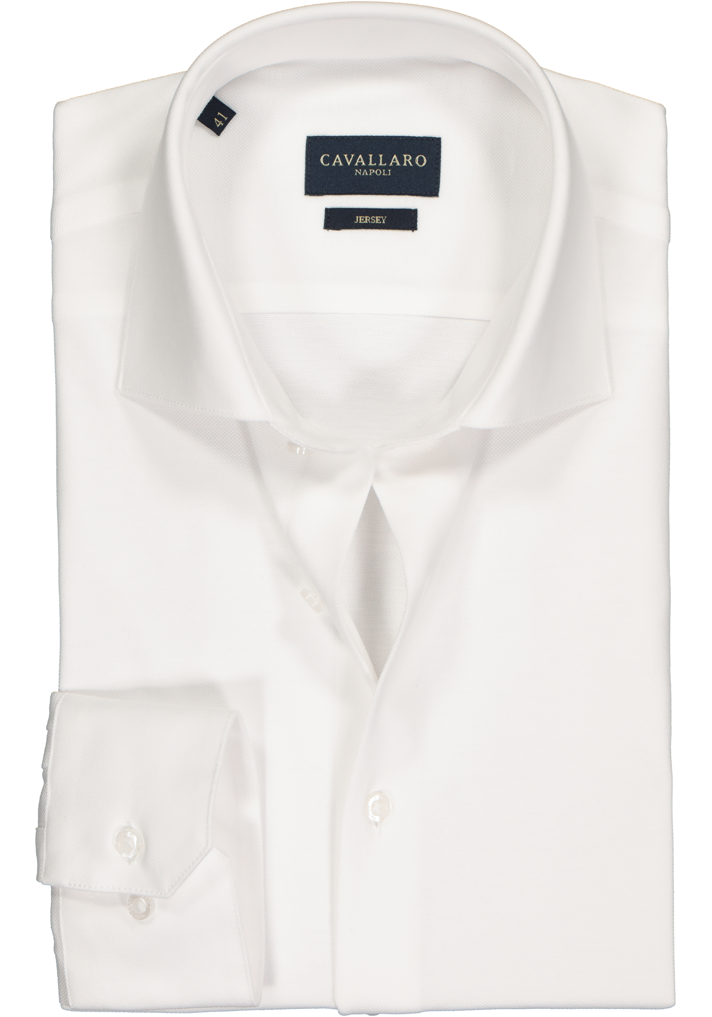 Cavallaro Napoli slim fit overhemd, tricot, wit Cavallaro Napoli slim fit overhemd, tricot, wit