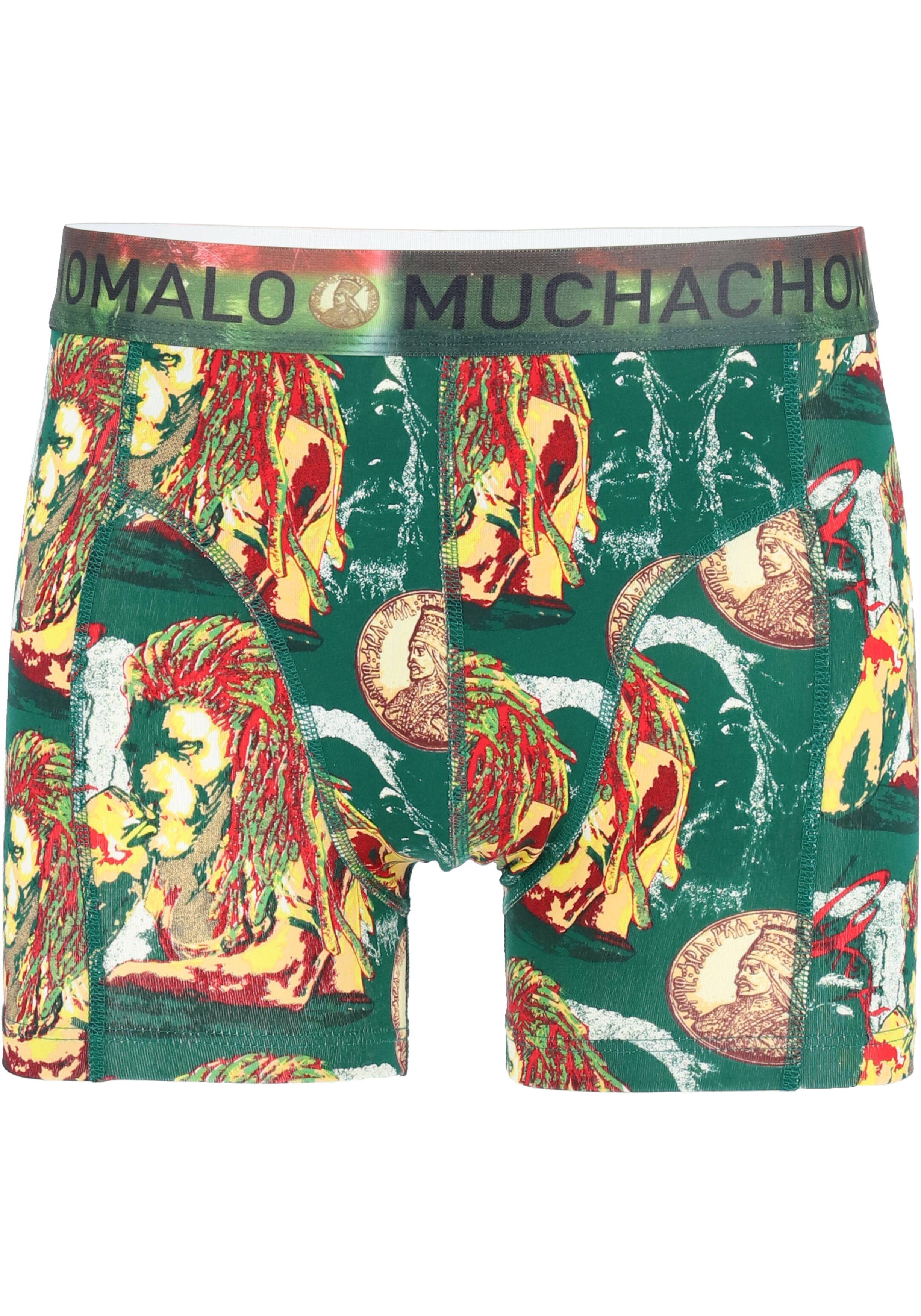 Muchachomalo heren boxershorts (4-pack), shorts Bobmalo Queen, print, groen, zwart