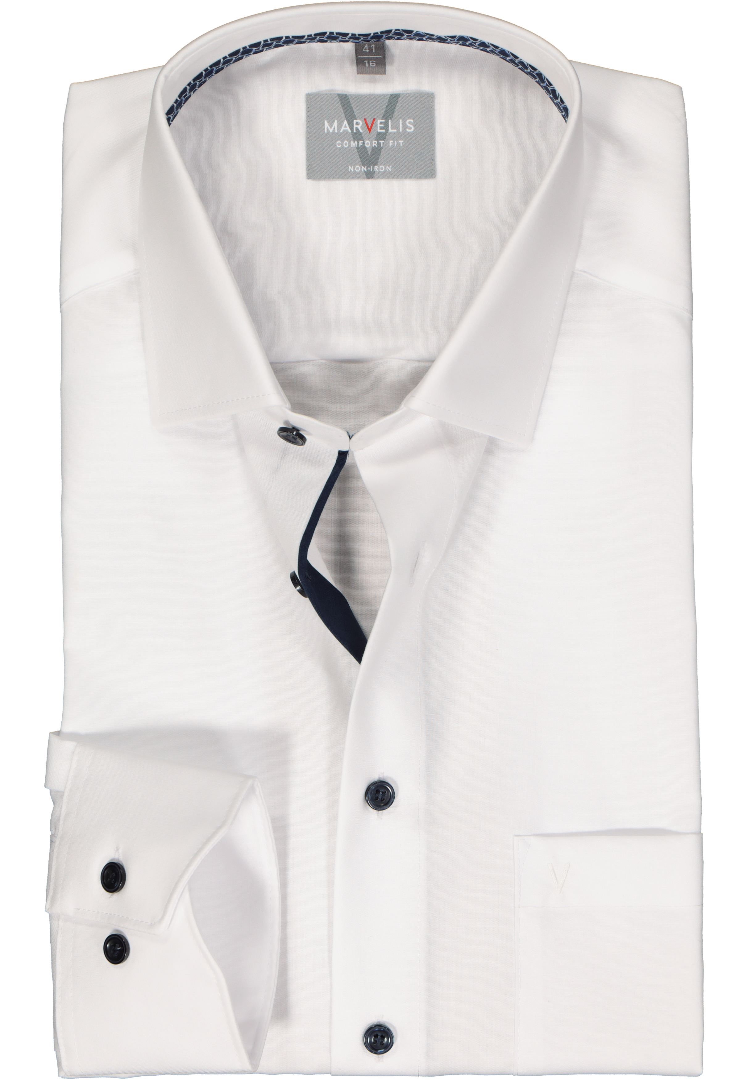 MARVELIS comfort fit overhemd, structuur, wit