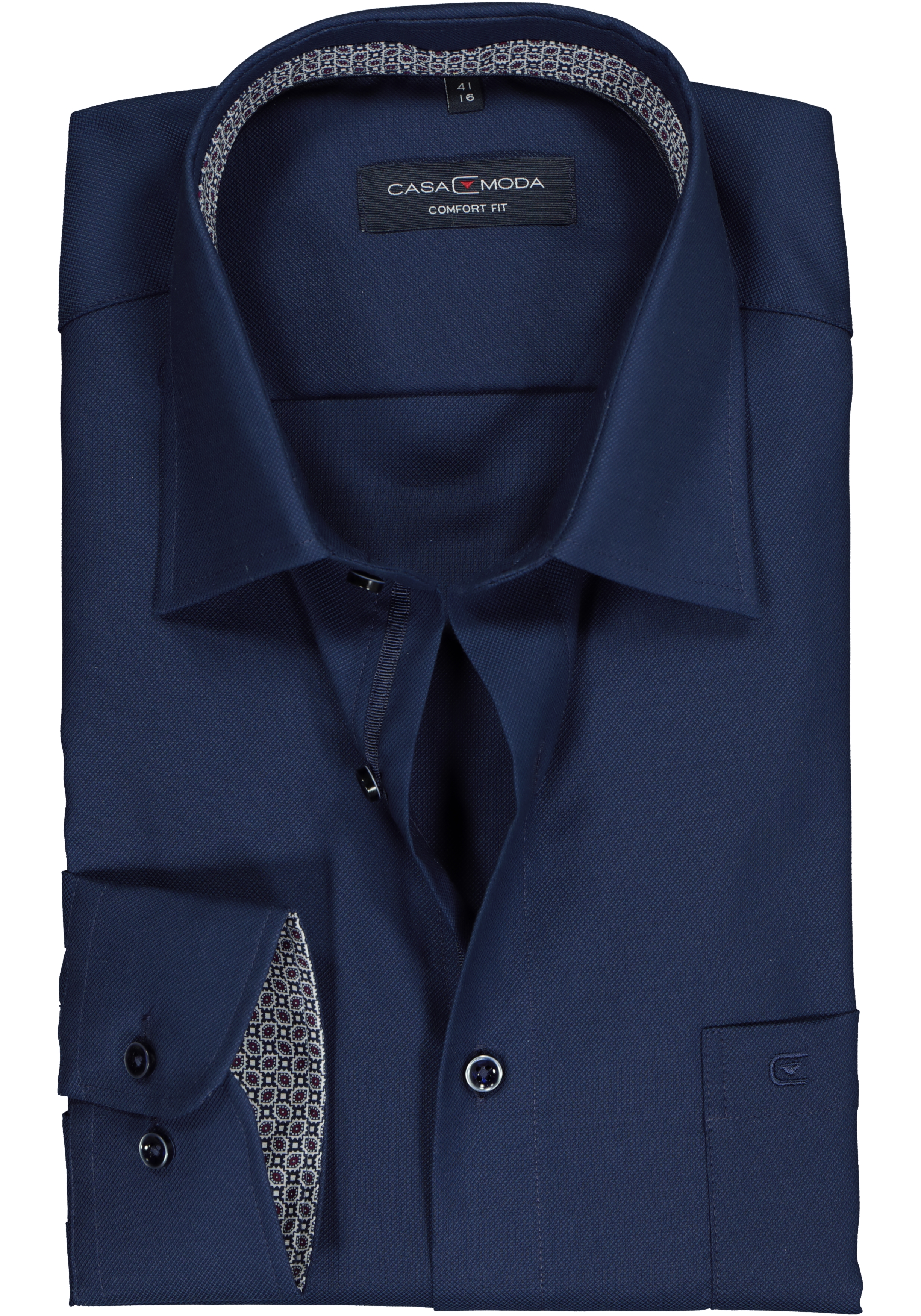 CASA MODA comfort fit overhemd, blauw structuur (contrast)