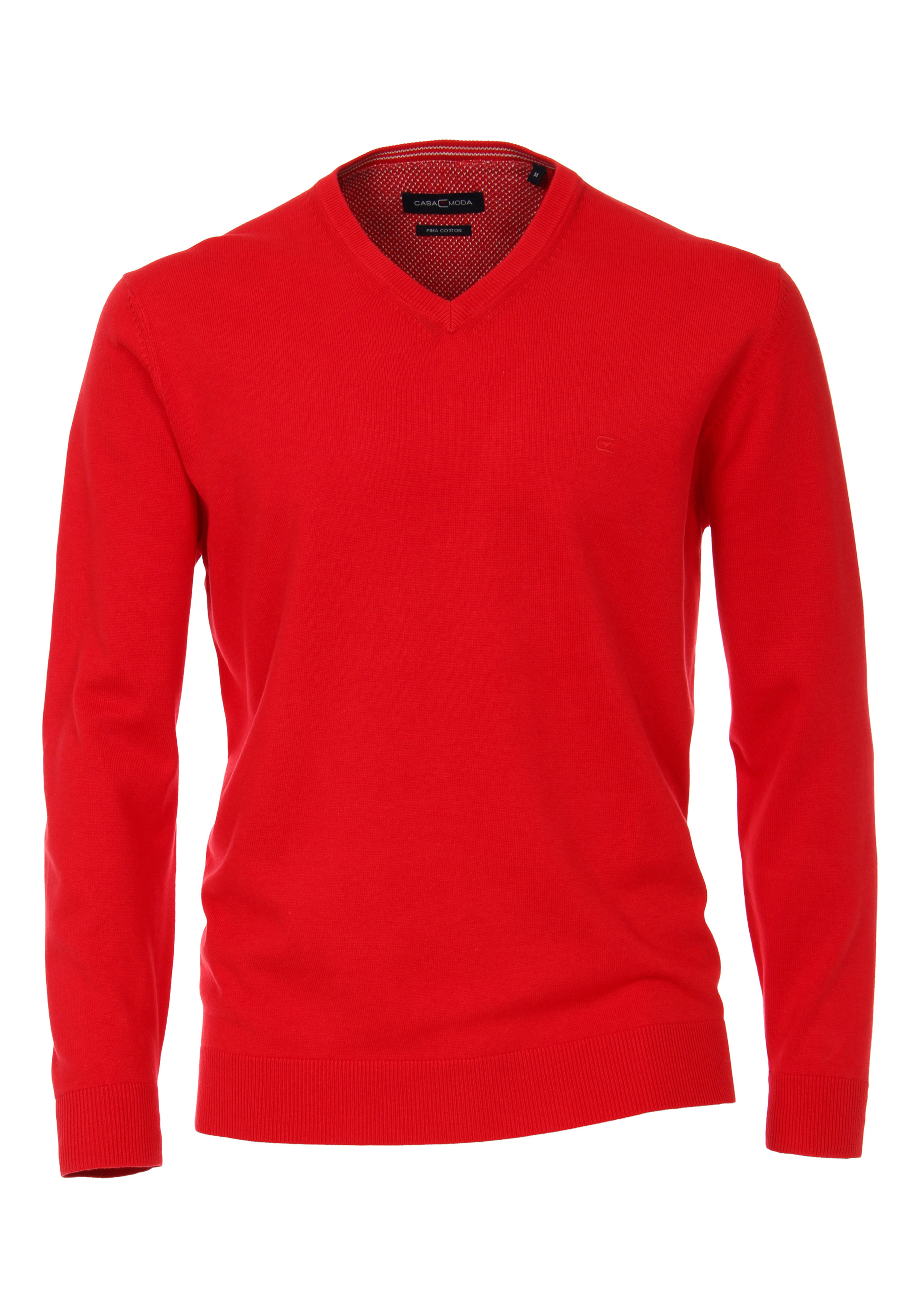 Casa Moda heren trui katoen V-hals, rood