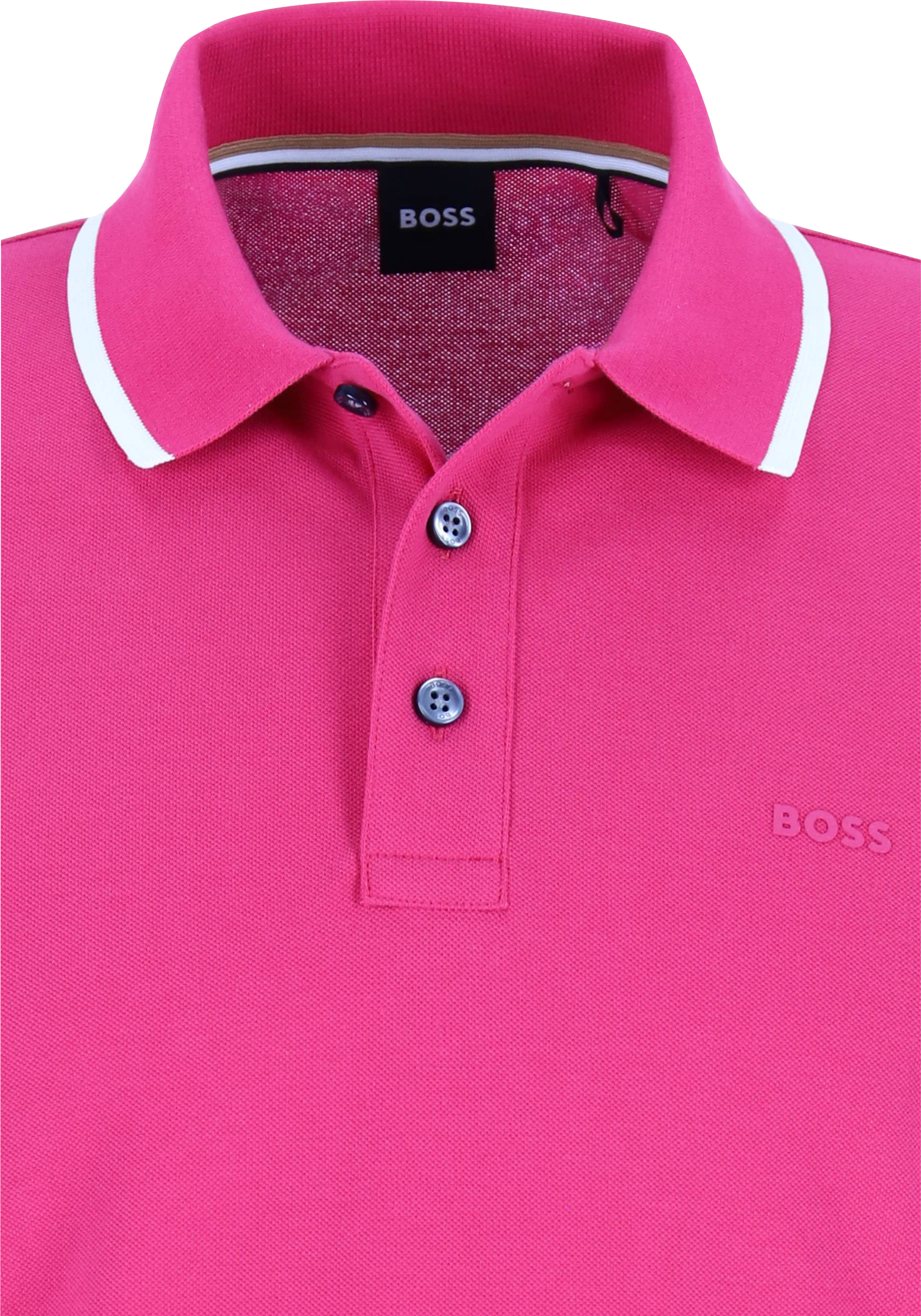 BOSS Parlay regular fit polo, pique, donkerroze