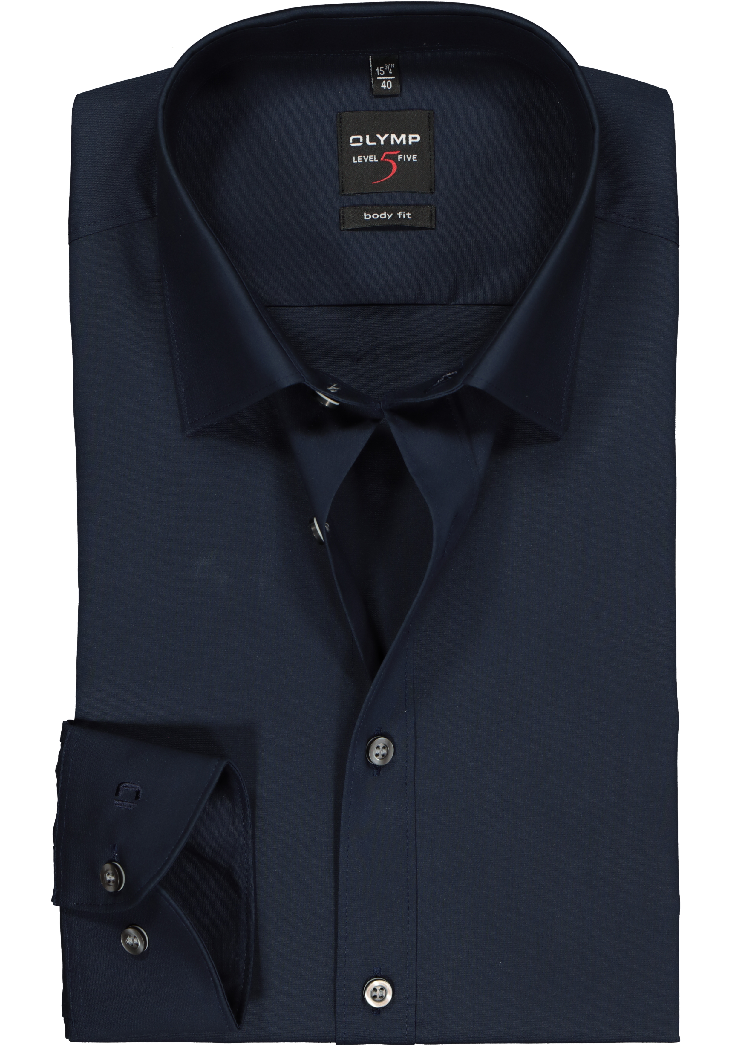 OLYMP Level 5 body fit overhemd, nacht blauw