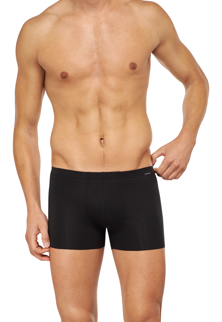 SCHIESSER Laser Cut boxer (1-pack), heren short interlock naadloos zwart