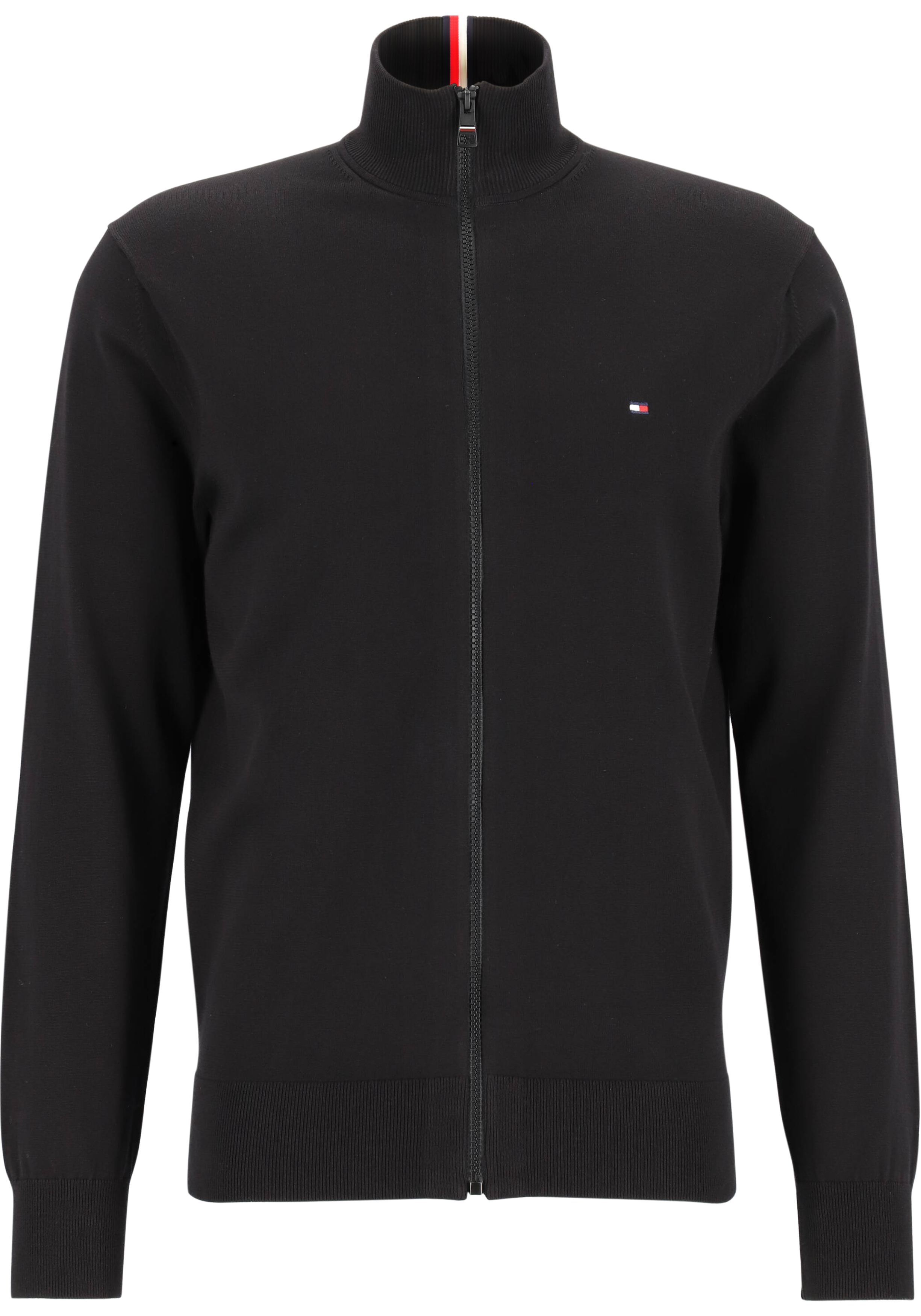 Tommy Hilfiger vest katoen, 1985 zip through, zwart (Black)