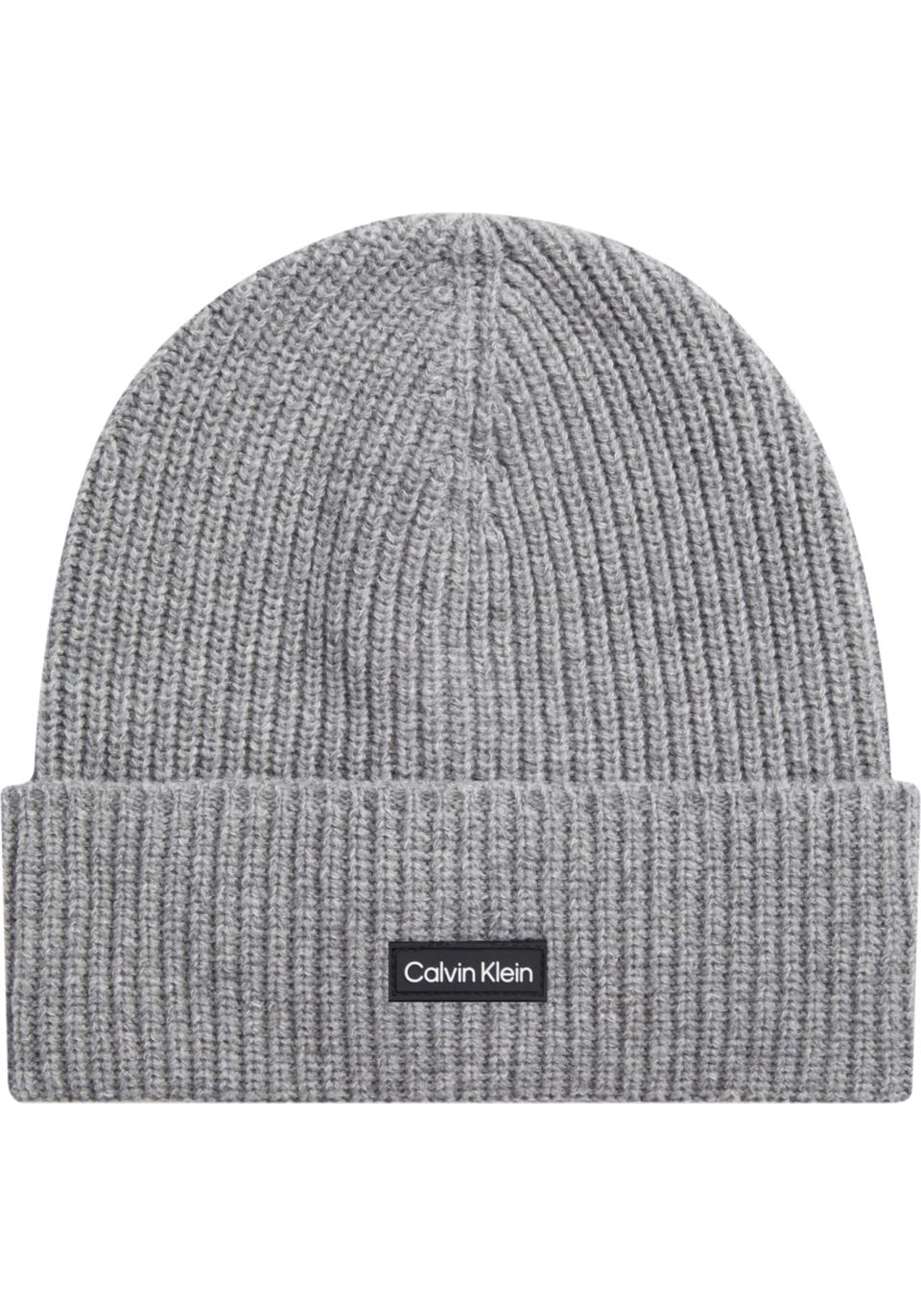 Calvin Klein muts, daddy wool beanie, grijs