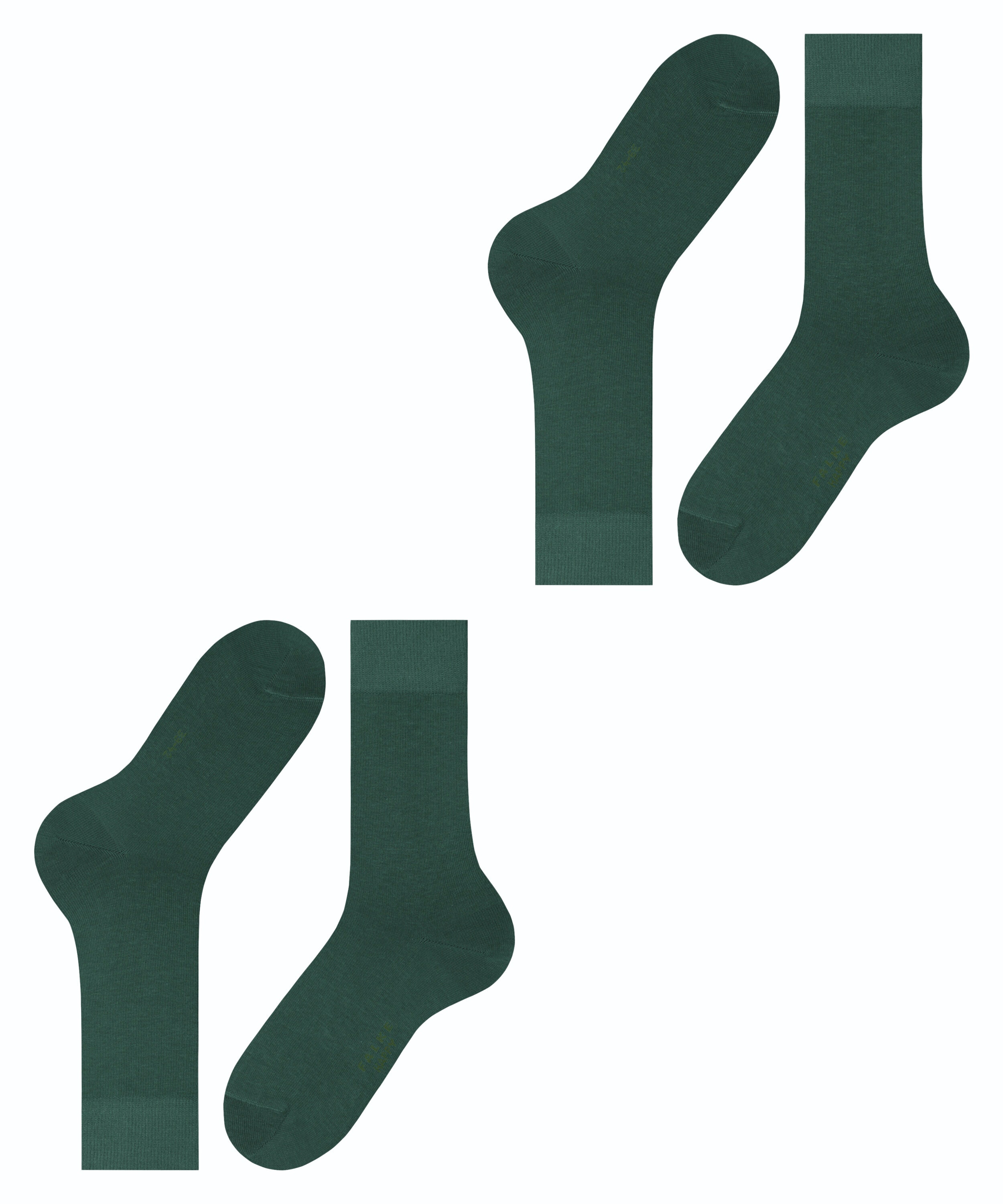 FALKE Happy herensokken (2-pack), groen (hunter green)