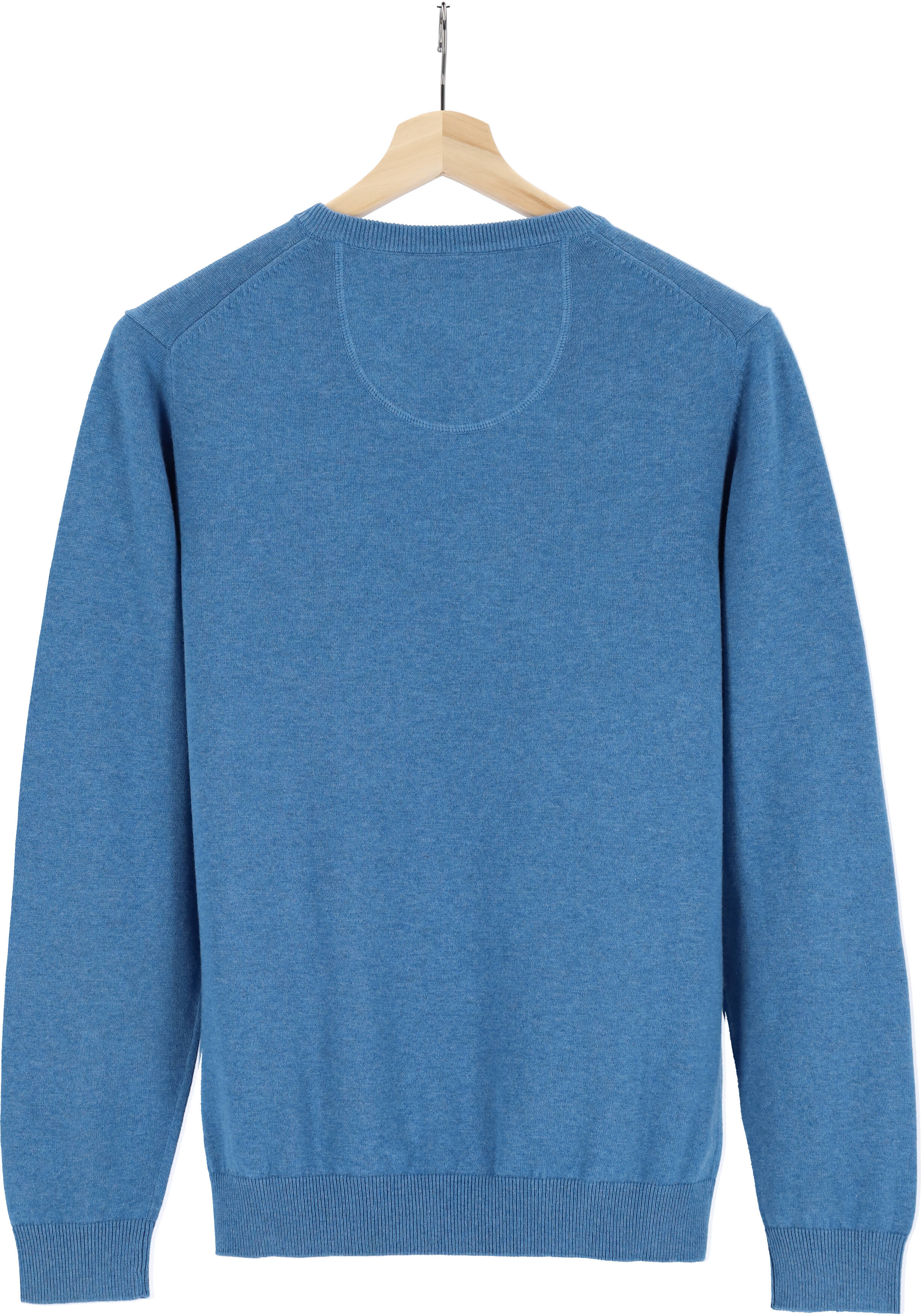 MARVELIS modern fit trui katoen, V-hals, lichtblauw