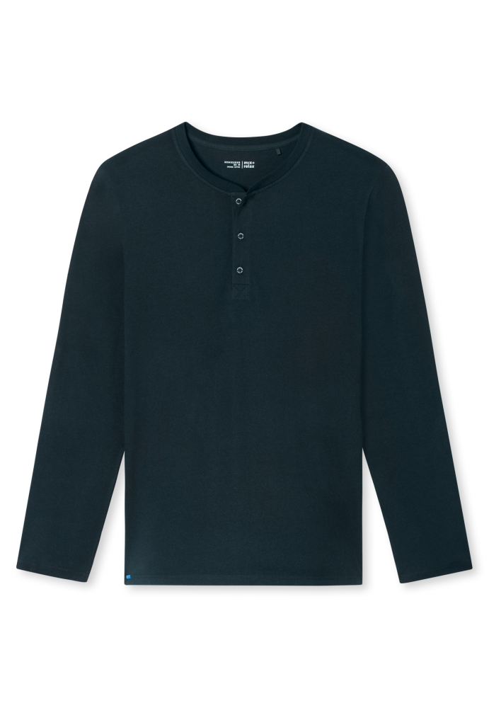 SCHIESSER Mix + Relax Shirt 1/1 arm, heren T-shirt lange mouw, nachtblauw