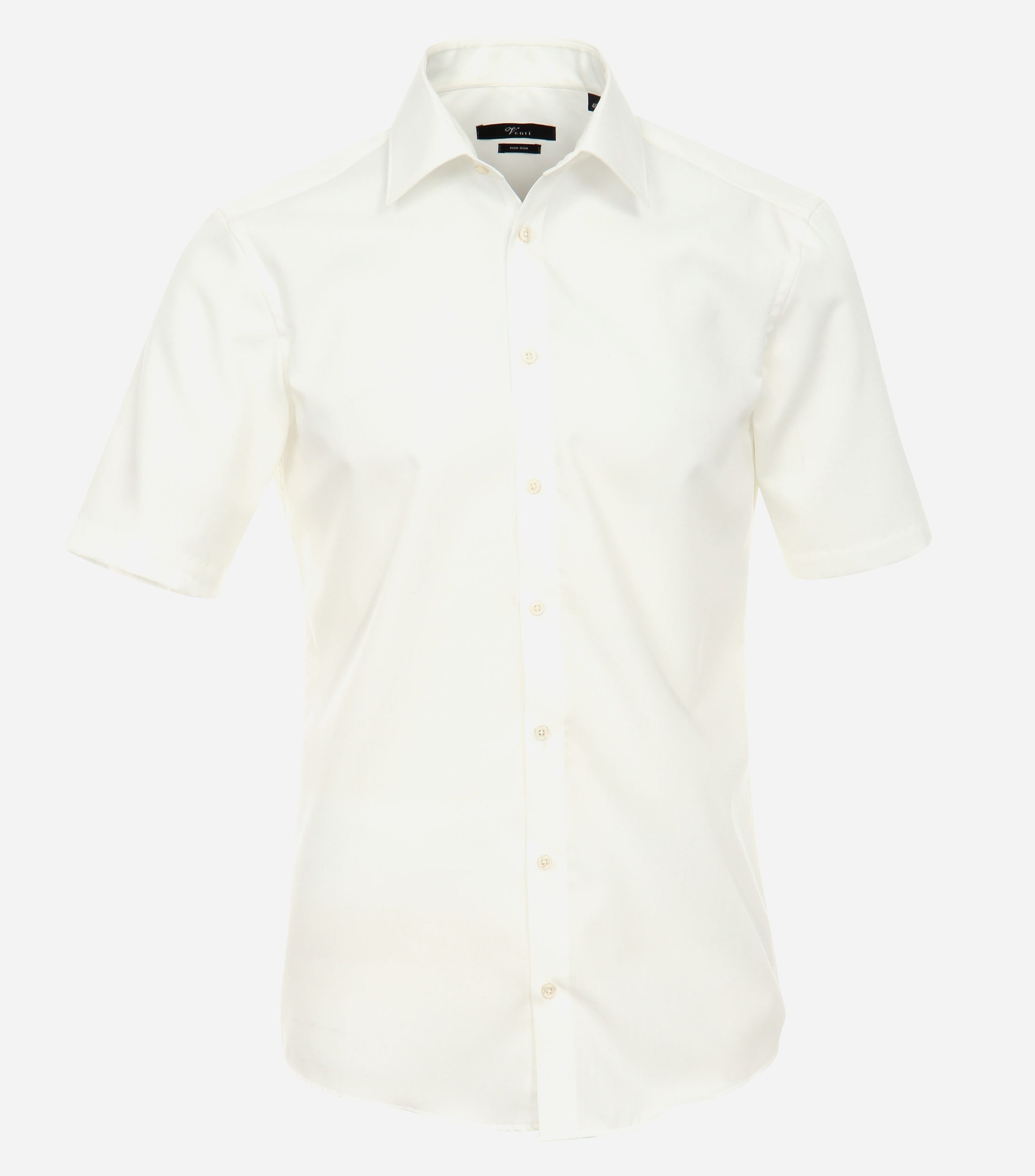 VENTI modern fit overhemd, korte mouw, popeline, beige