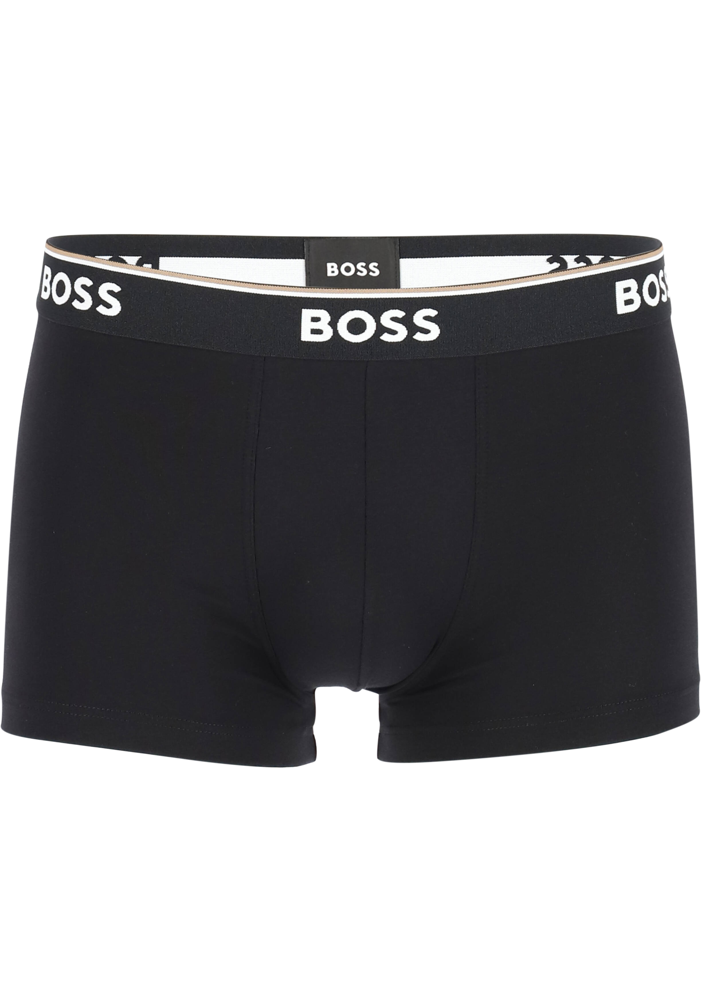 HUGO BOSS Power trunks (3-pack), heren boxers kort, rood-zwart geruit, zwart en zwart-wit geruit