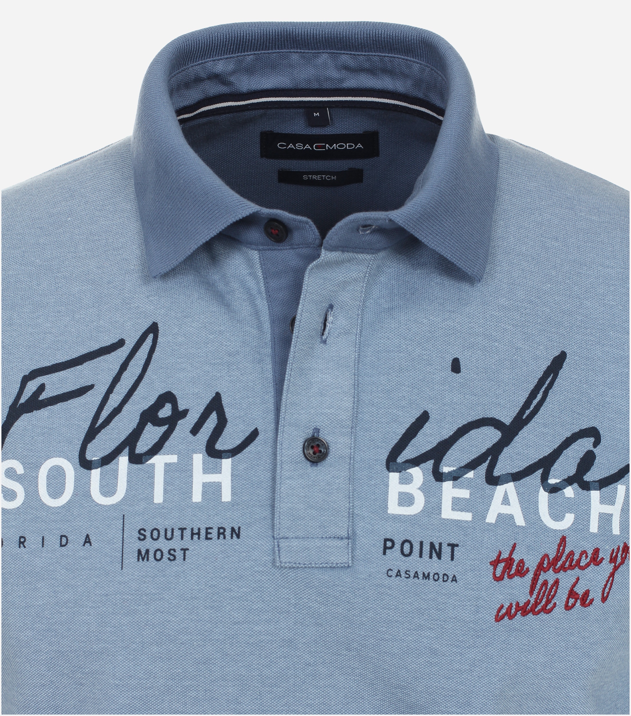 CASA MODA comfort fit heren polo, aqua