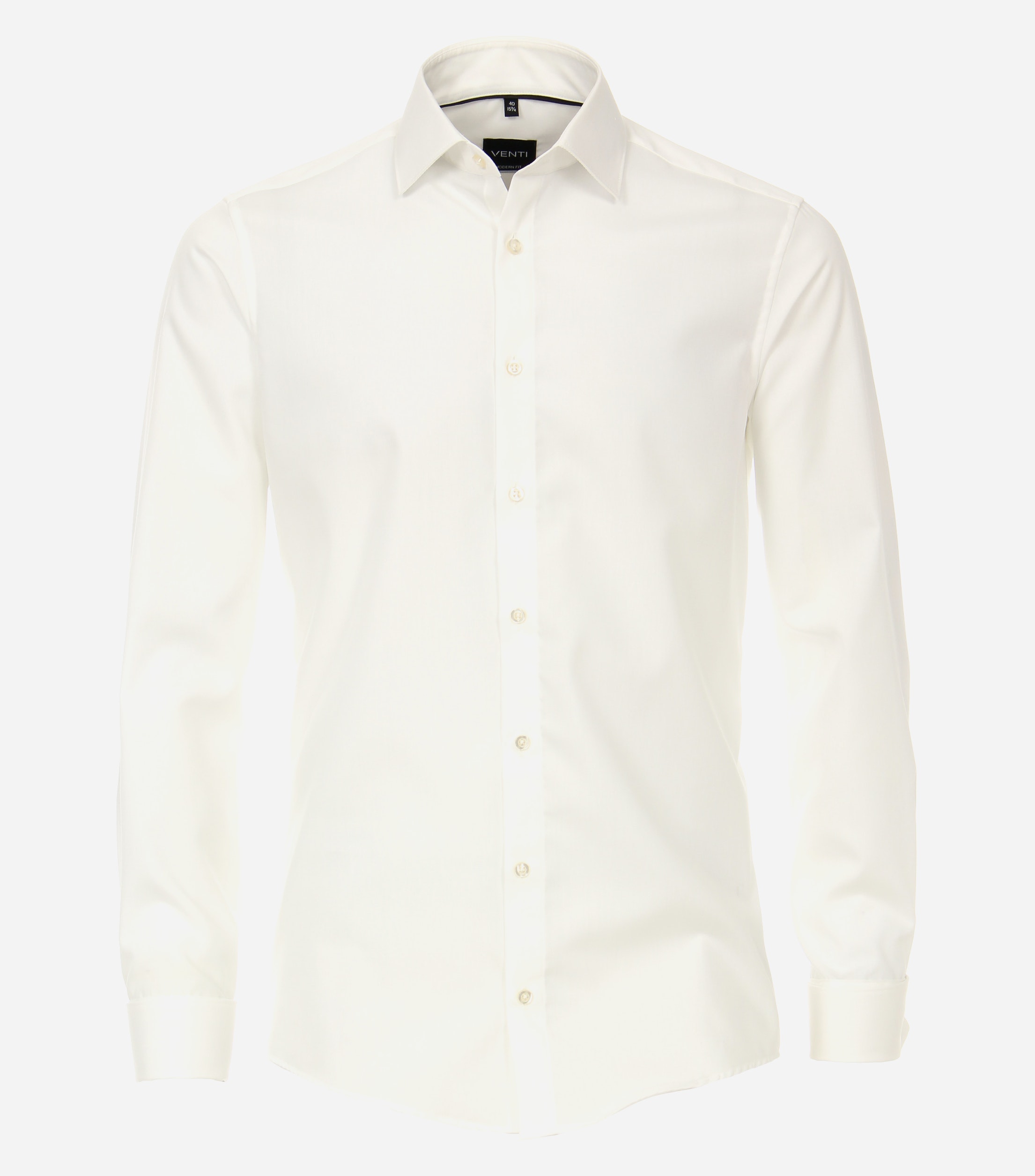 VENTI modern fit overhemd, popeline, beige met dubbele manchet