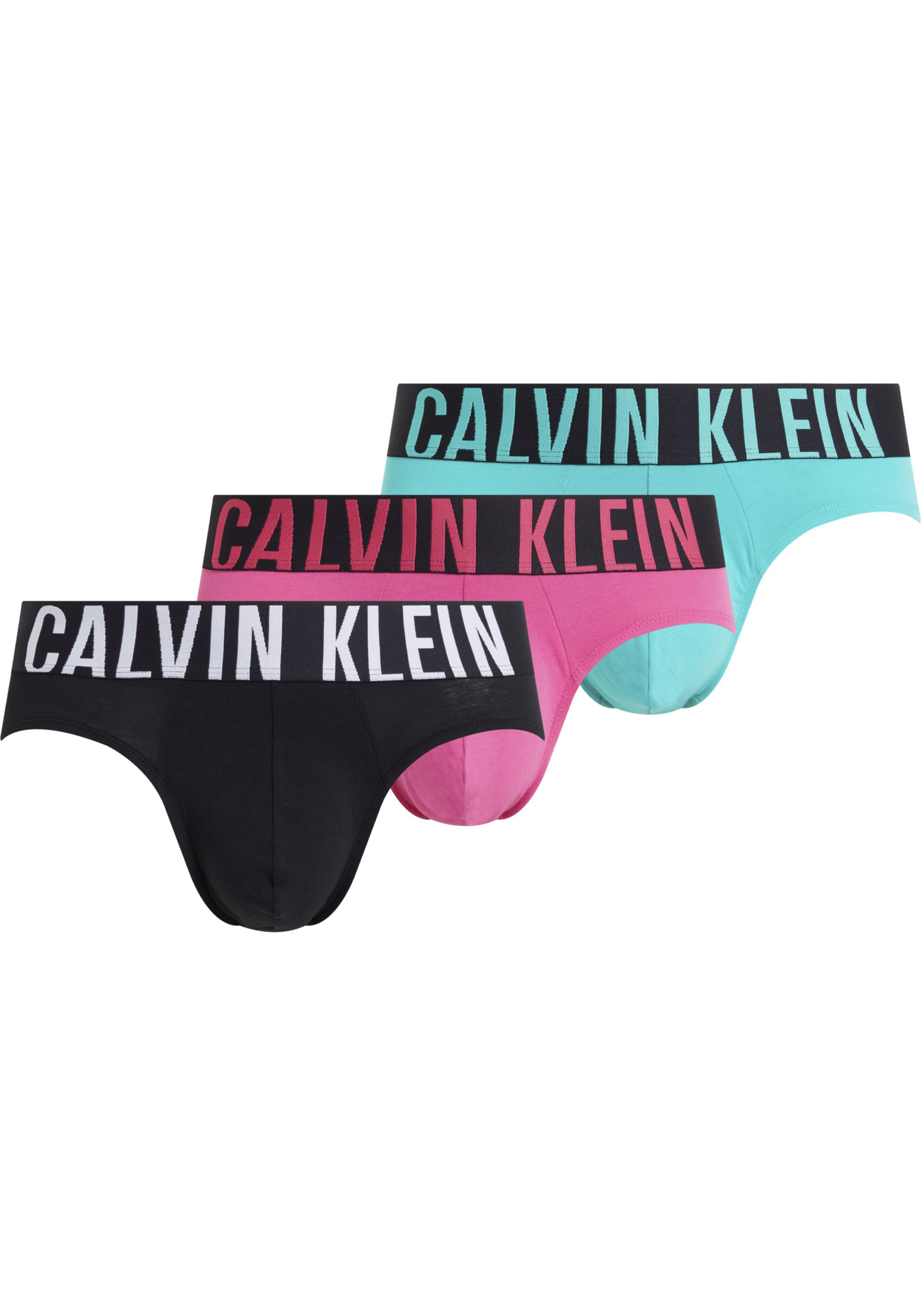 Calvin Klein Hipster Briefs (3-pack), heren slips, zwart, roze, groen