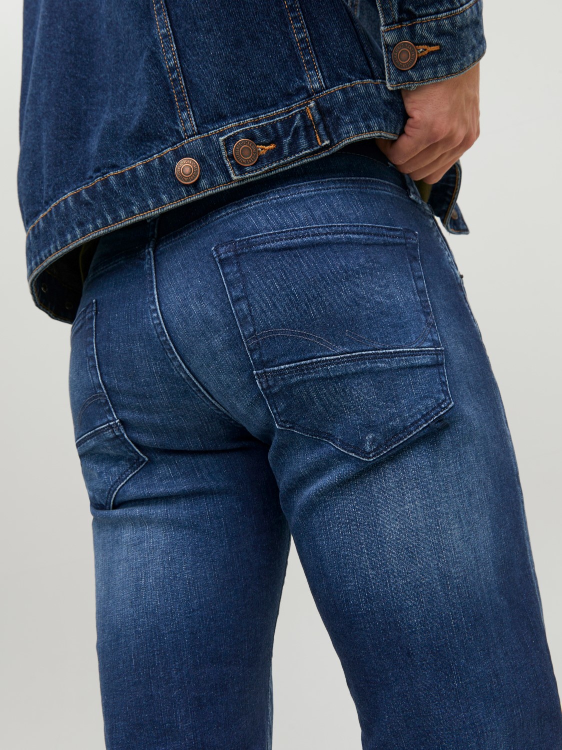 JACK & JONES Glenn Fox Jos loose fit, heren jeans, denimblauw