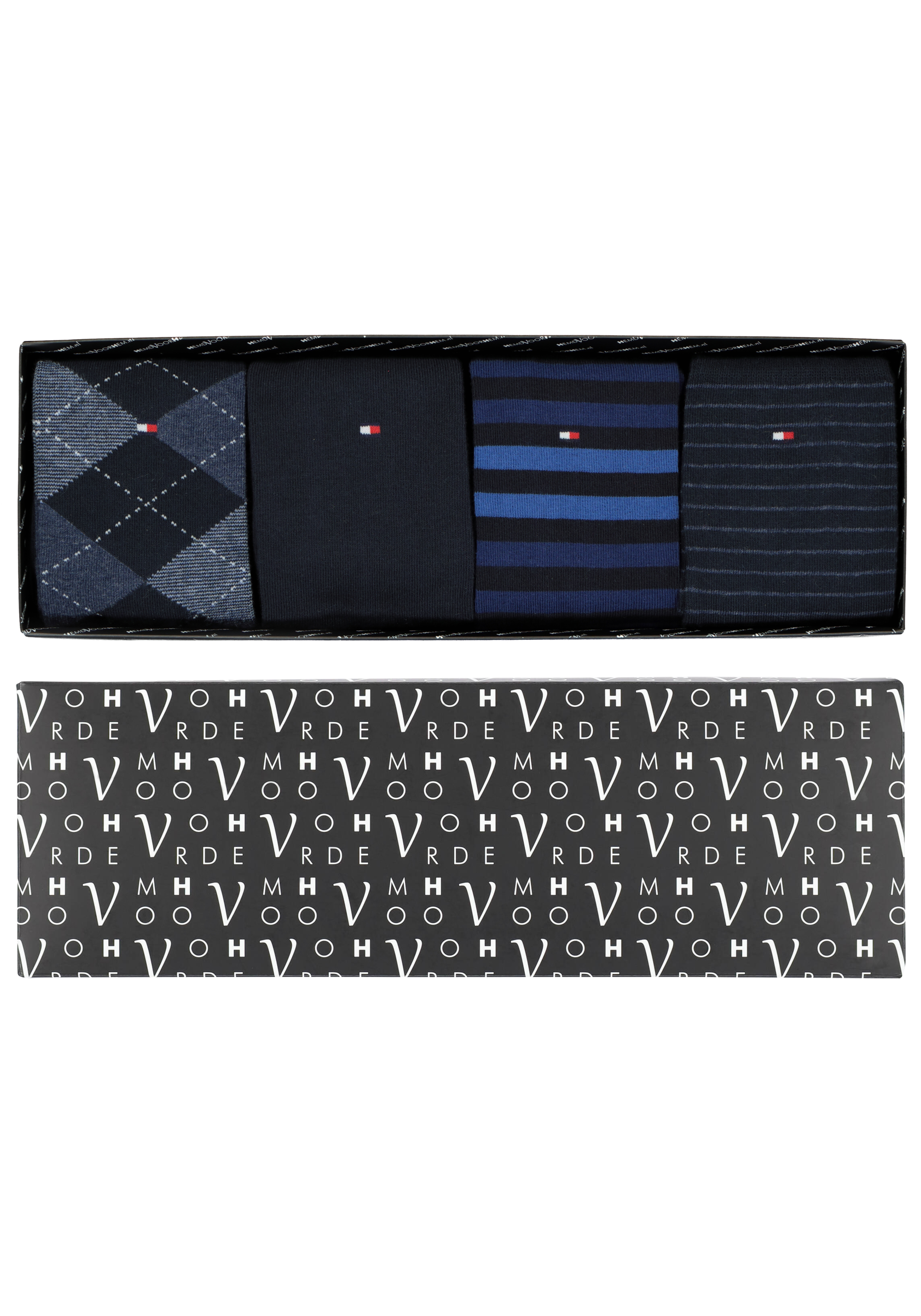 Cadeaubox Tommy Perfect Blue Box; 8 paar Tommy Hilfiger sokken blauw
