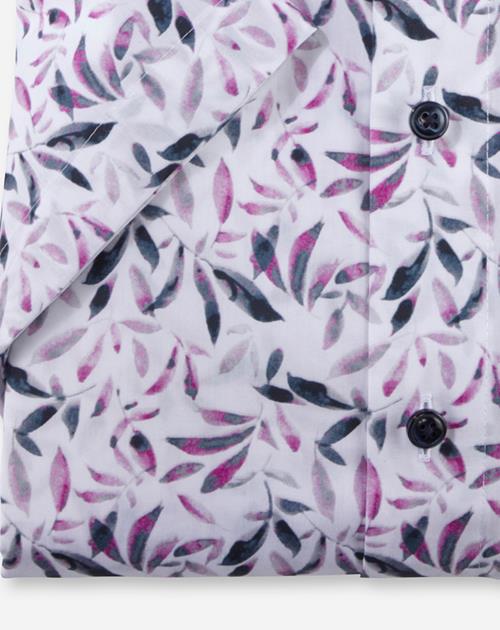 OLYMP Luxor comfort fit overhemd, korte mouw, popeline, roze dessin