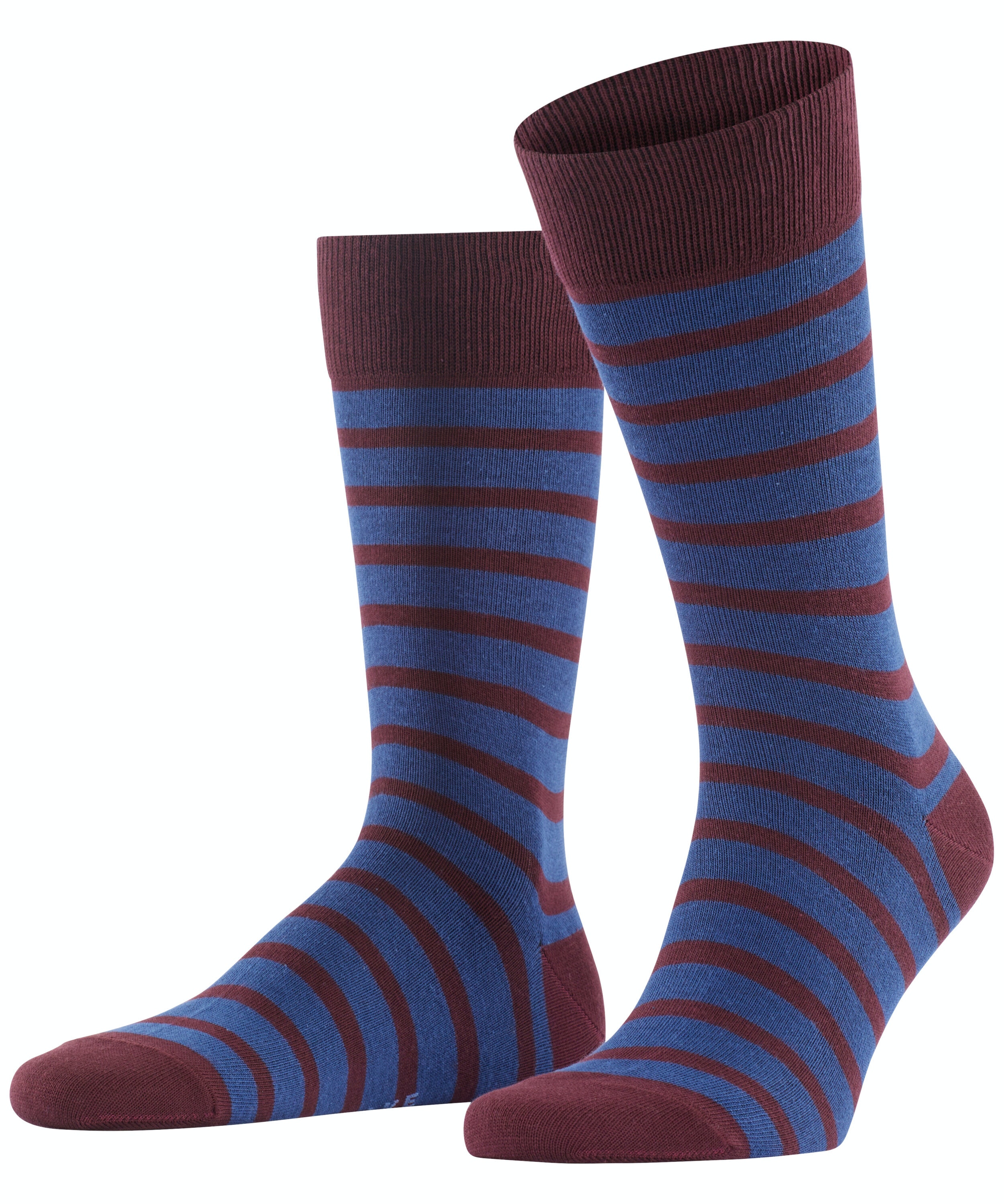 FALKE Happy Box herensokken (3-pack), bordeaux en kobalt, gestreept, geruit en uni