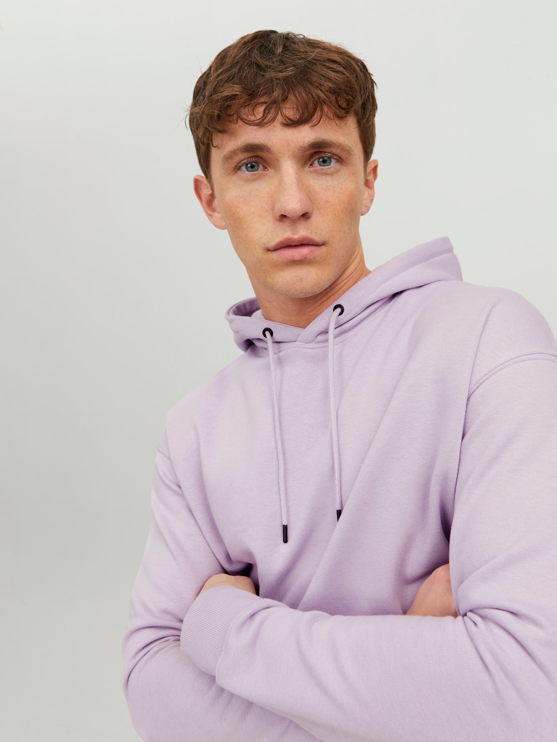 JACK & JONES Star basic sweat hood regular fit, heren hoodie katoenmengsel met capuchon, lila