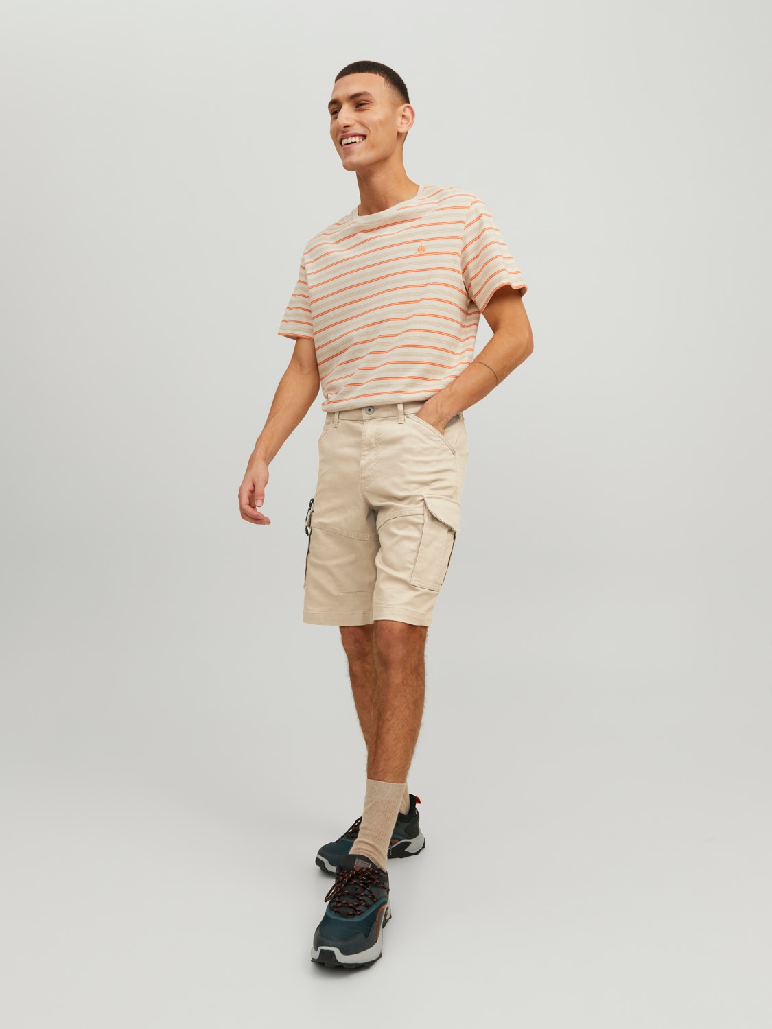JACK & JONES Dex Cargo Shorts loose fit, heren cargo korte broek, beige