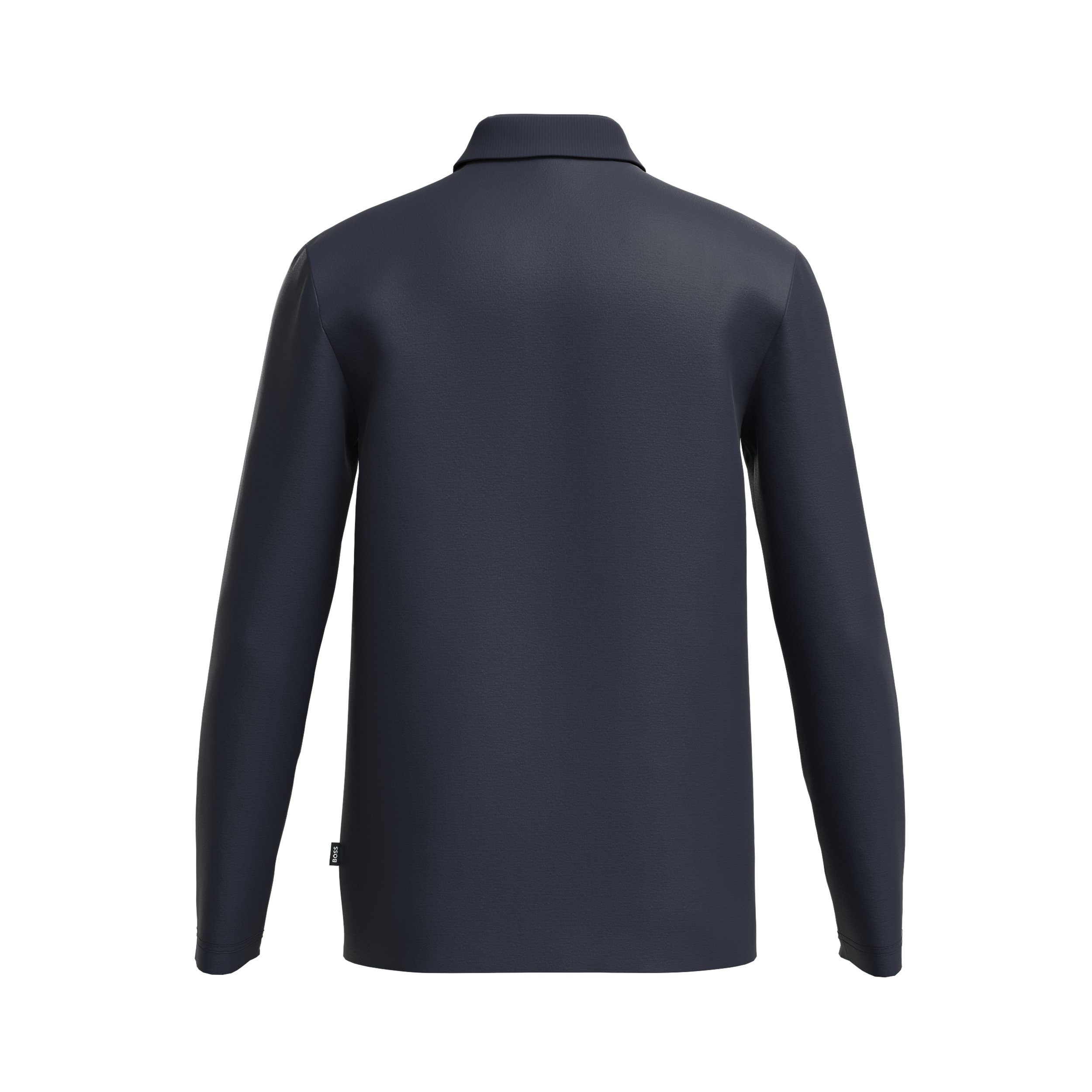 BOSS Pado regular fit polo lange mouw, jersey, donkerblauw