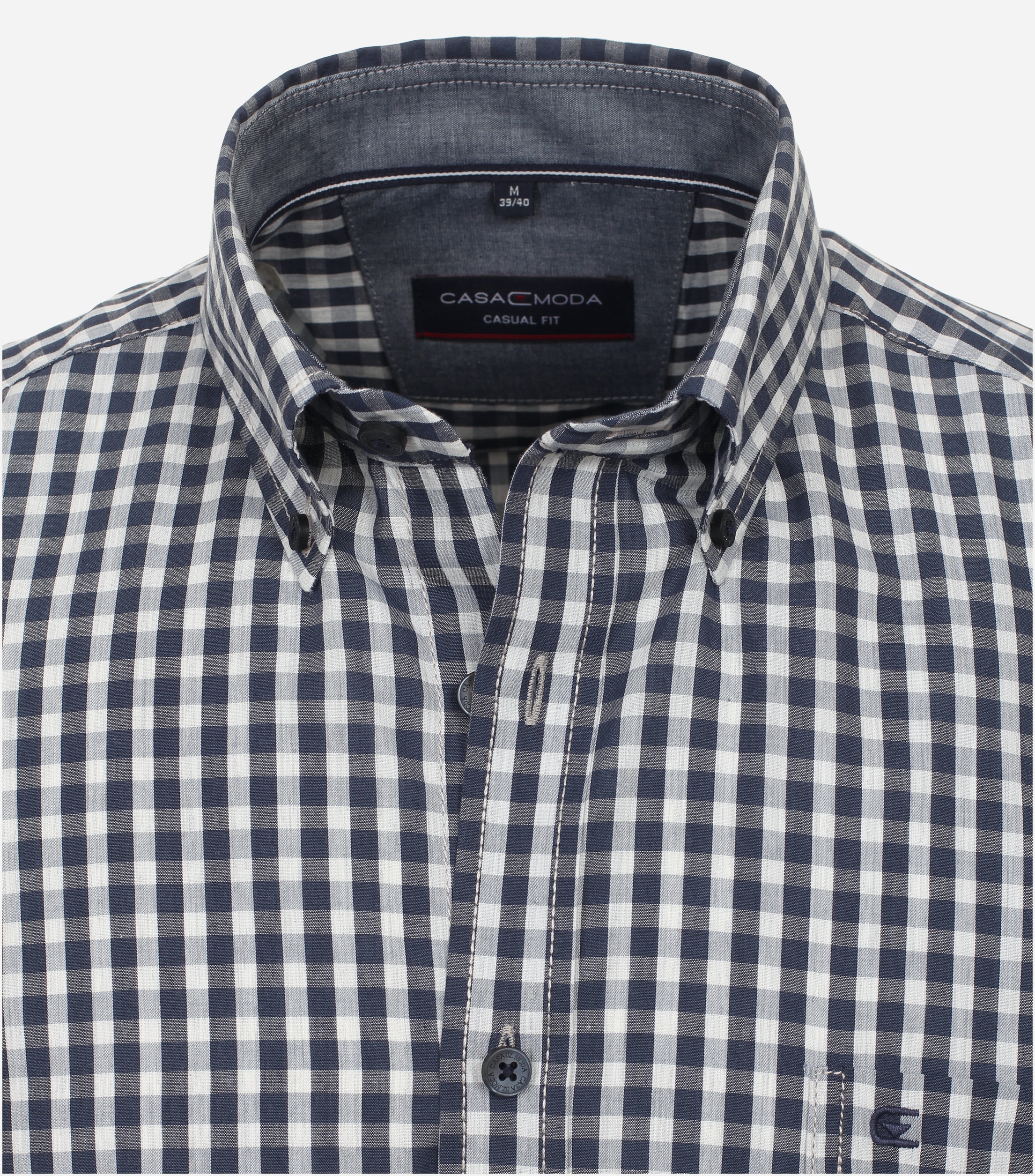 Hemden korte mouw blauw Casa Moda