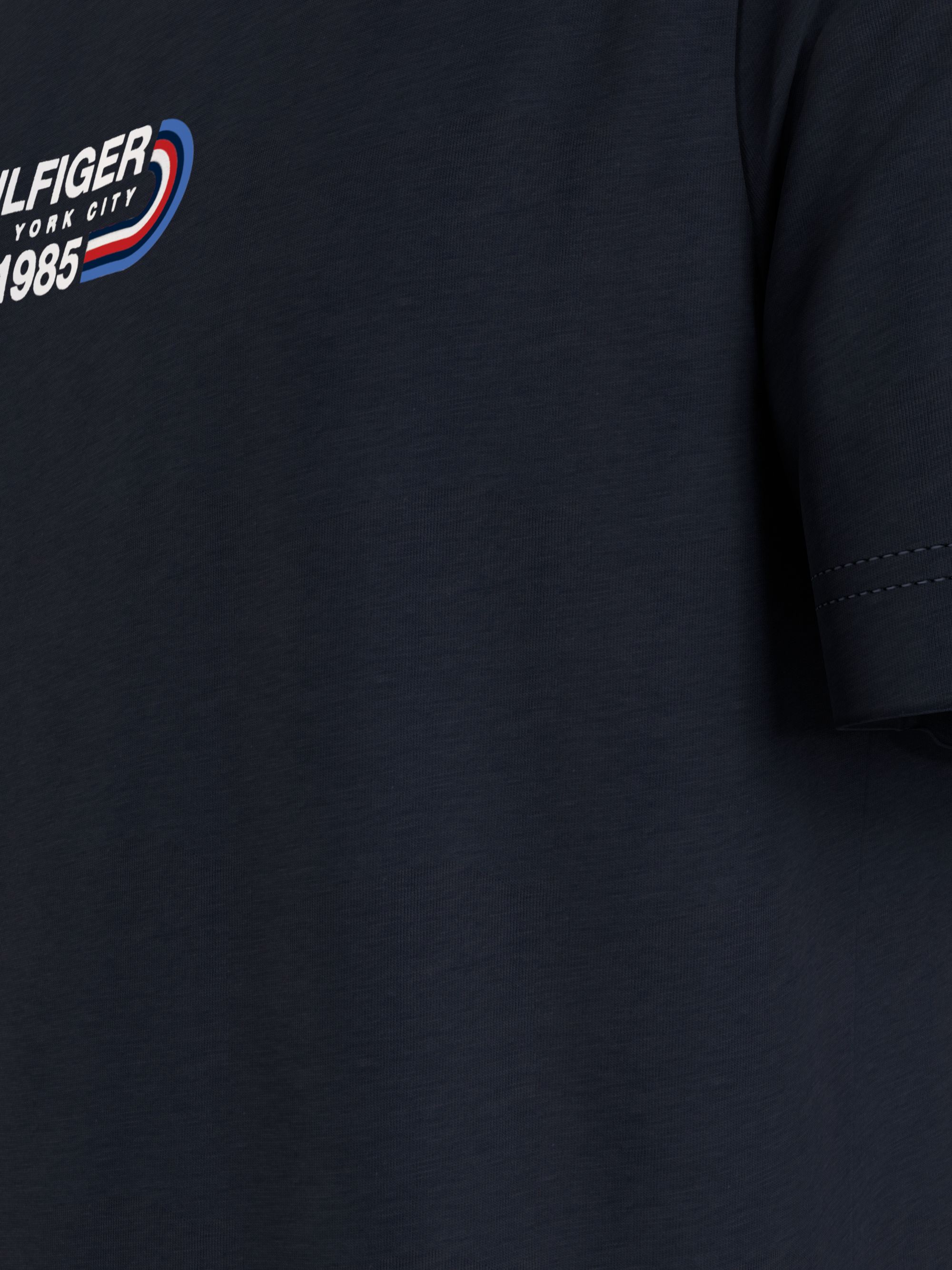 Tommy Hilfiger Hilfiger Track Graphic Tee, heren T-shirt korte mouw O-hals, donkerblauw