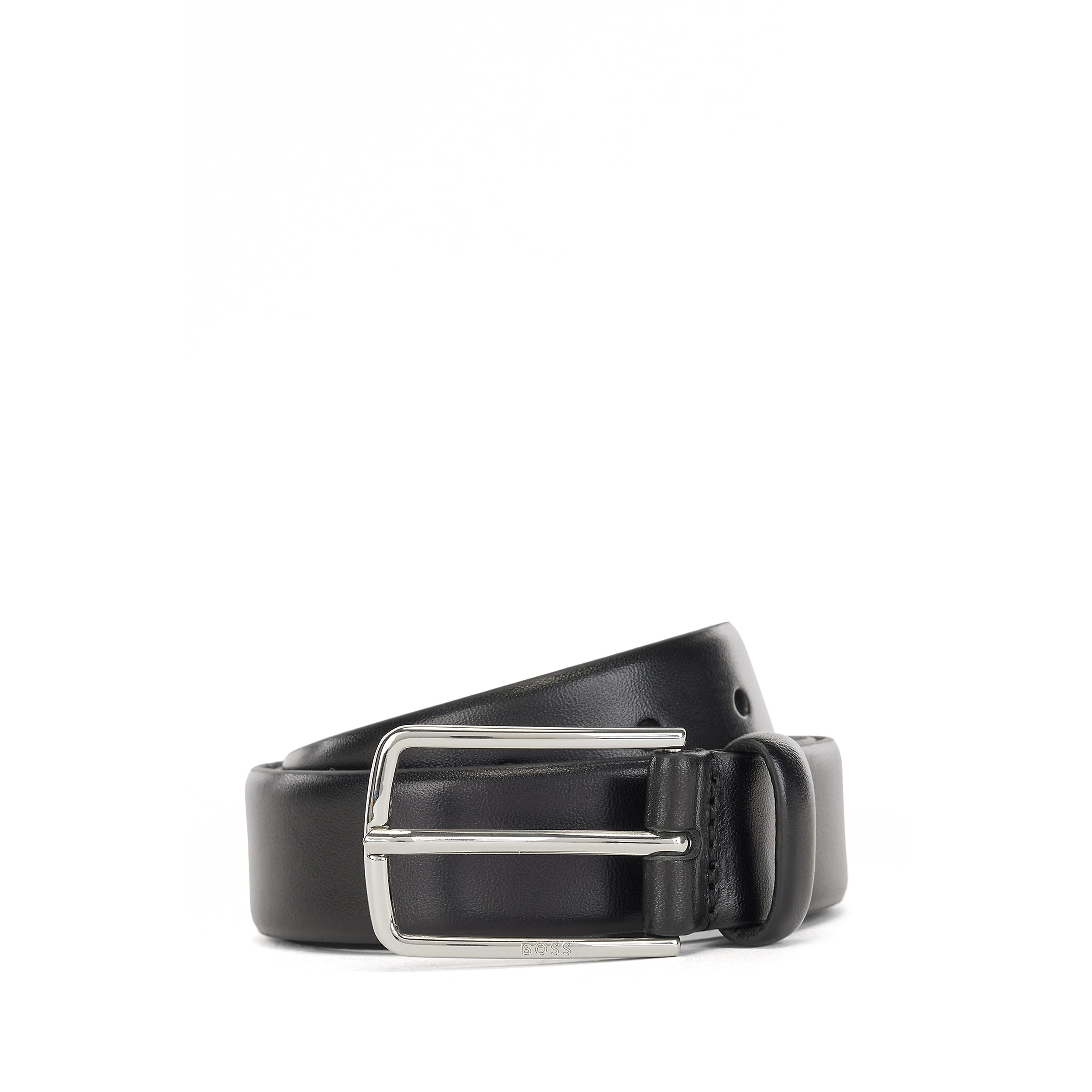 BOSS leren heren riem, zwart