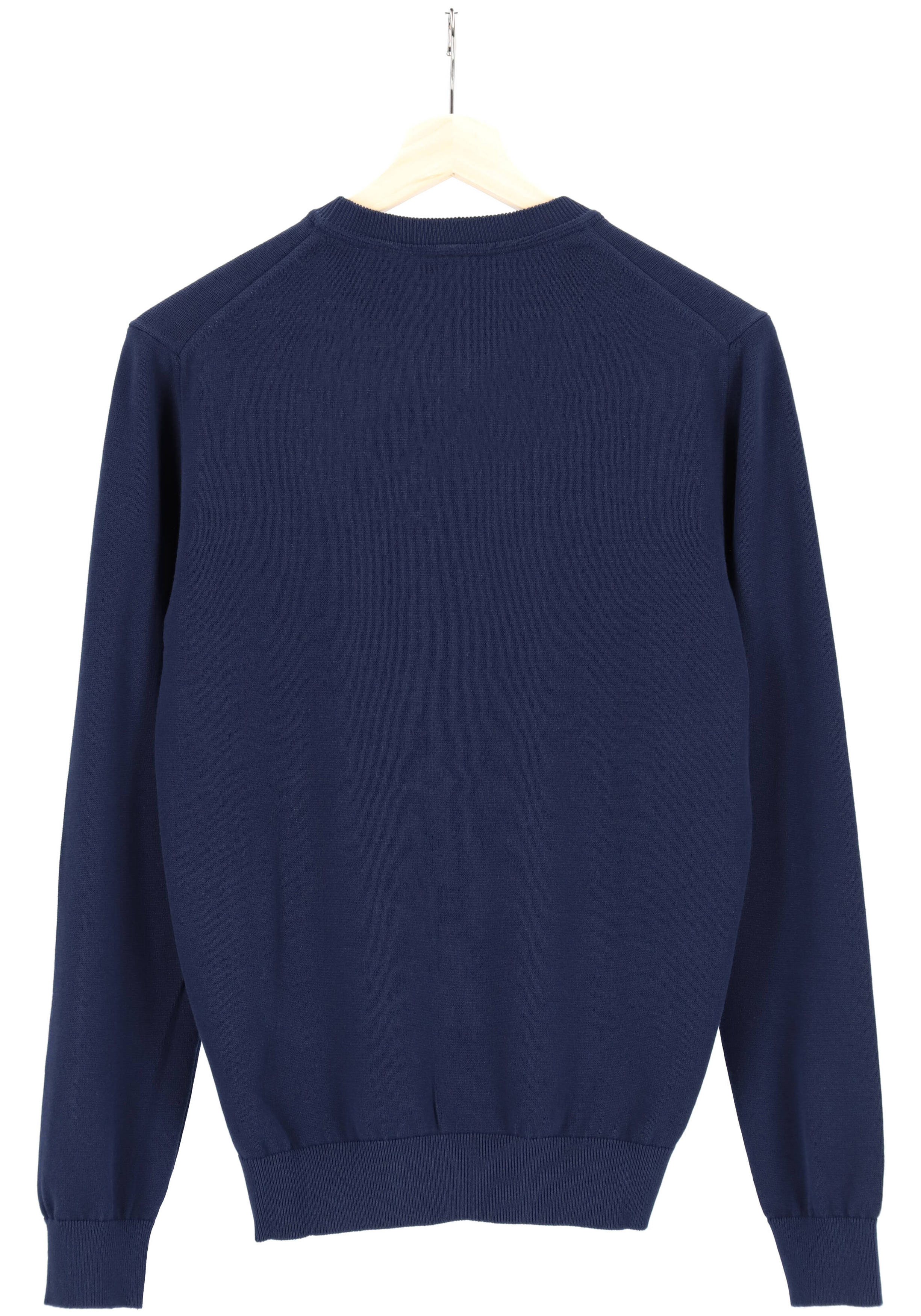 Lacoste trui katoen O-hals, gebreide heren trui, donkerblauw