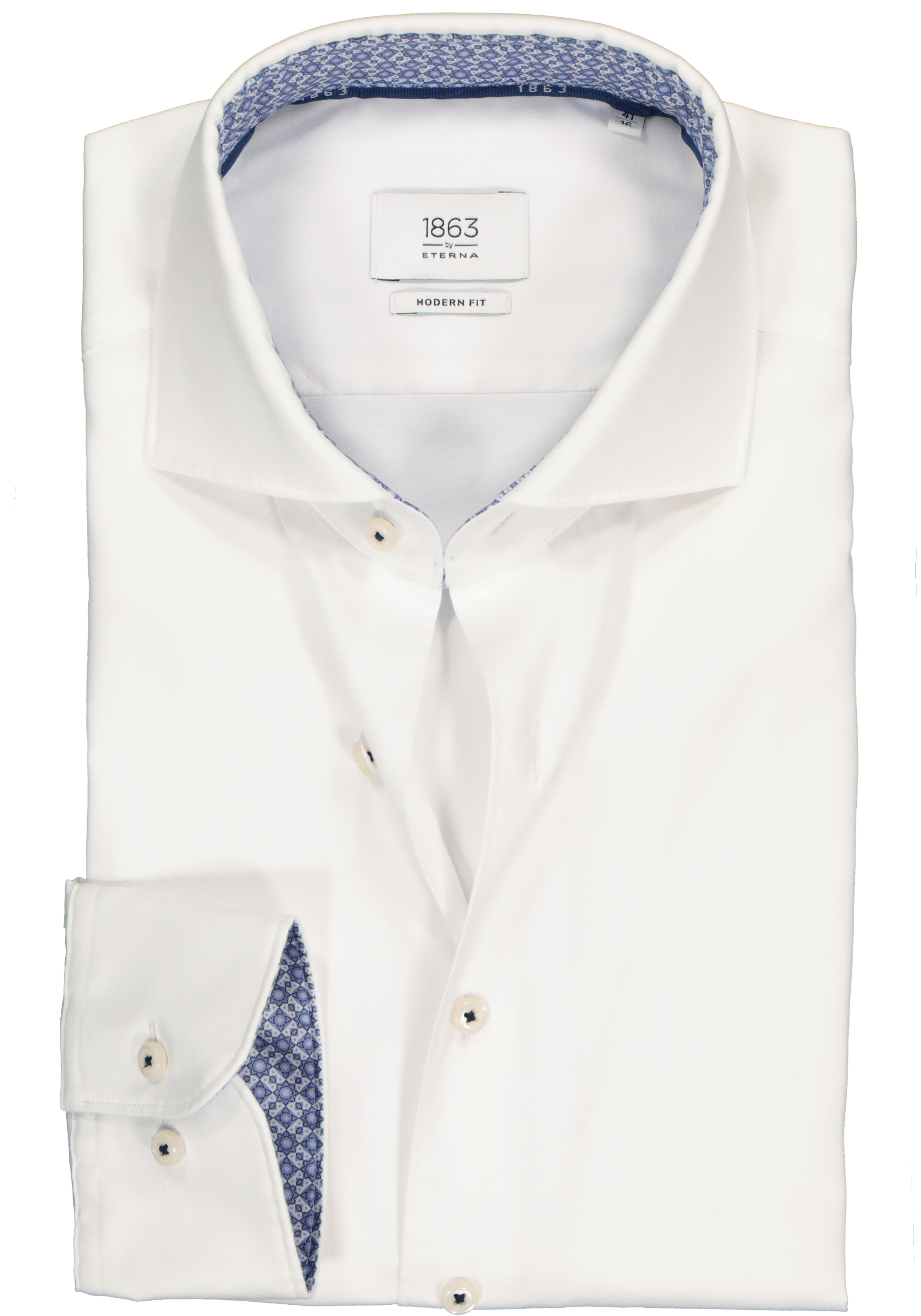 ETERNA modern fit overhemd, 1863 casual Soft tailoring, wit (contrast)