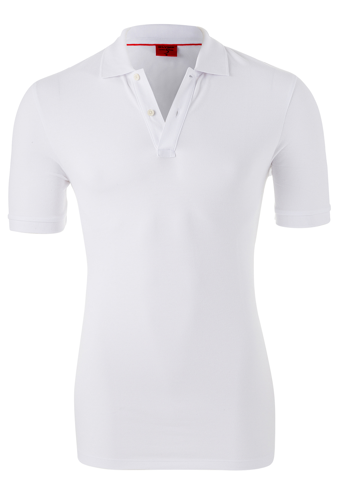OLYMP Level 5 body fit poloshirt, stretch, wit