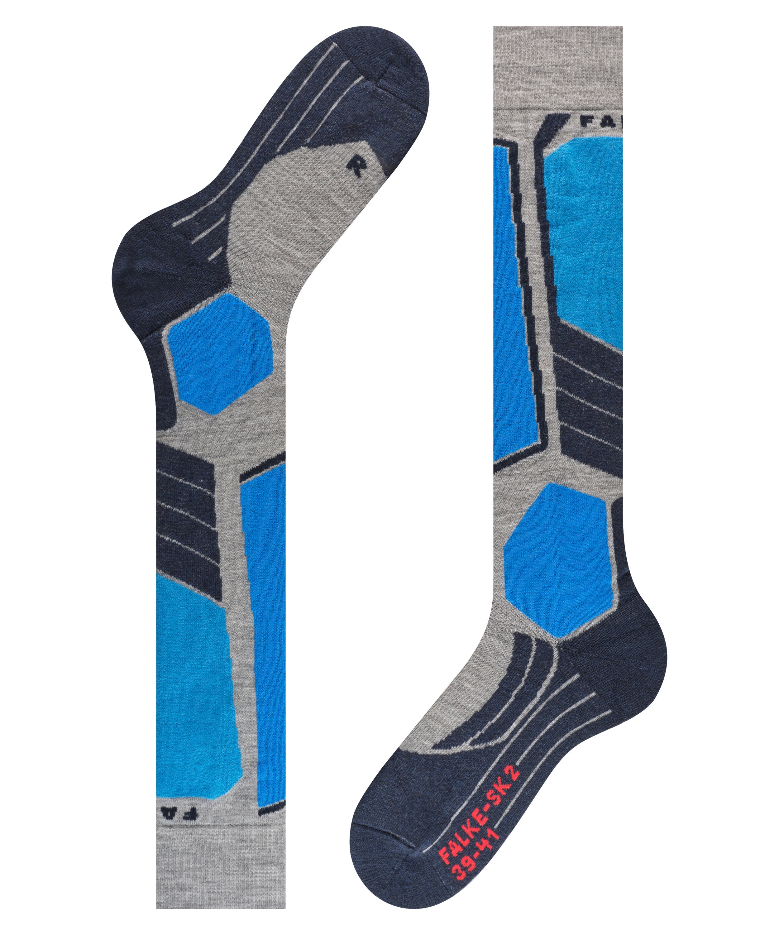 FALKE SK2 Intermediate heren skiing kniekousen, grijs (light grey)