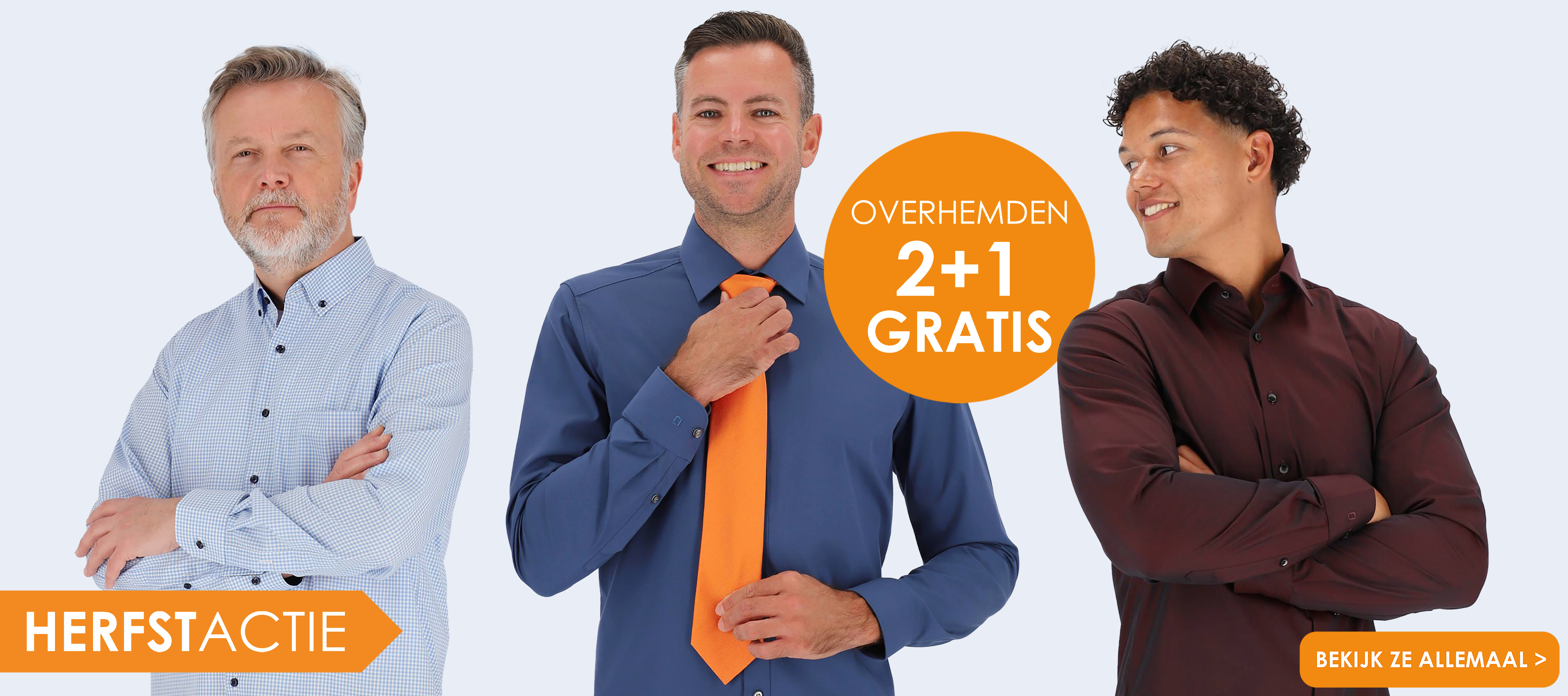Herfstactie overhemden 2 plus 1 gratis bij HemdVoorHem, bekijk ze allemaal!