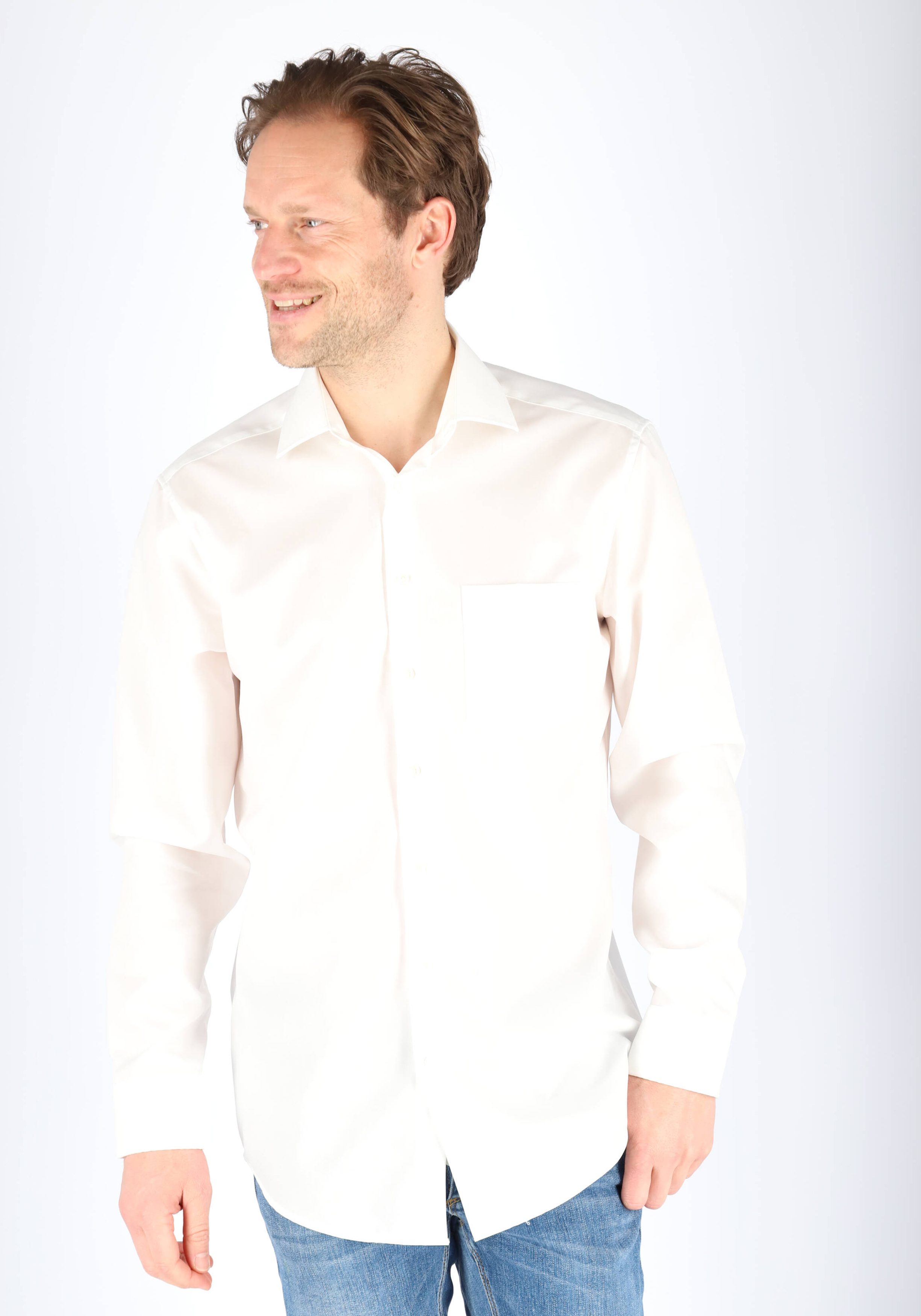 Seidensticker regular fit overhemd, beige