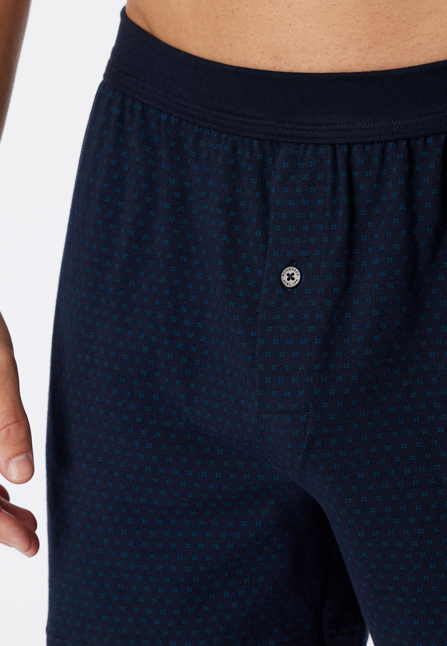 SCHIESSER Comfort Fit boxer (1-pack), heren boxershort organic katoen gedessineerd nachtblauw